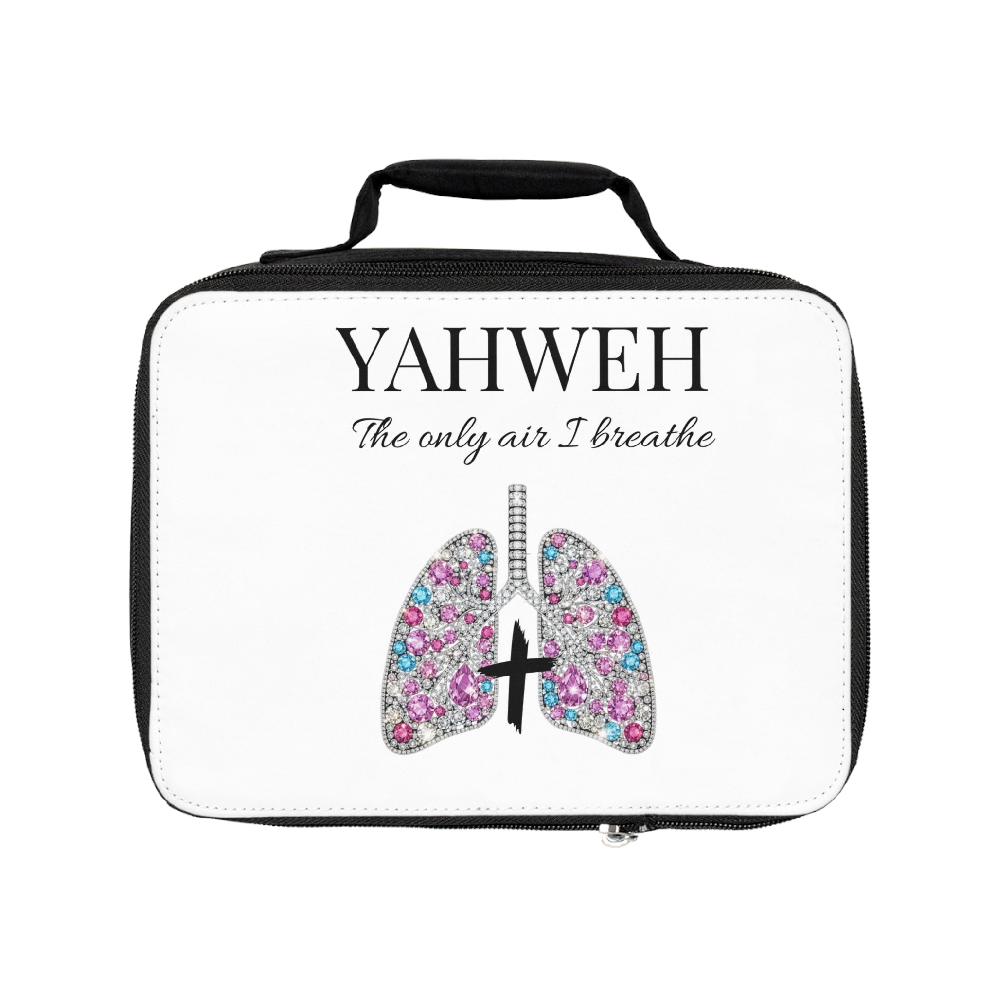 Lunch Bag — "YAHWEH The Only Air I Breathe" Floral Lungs Christian Lunchbox