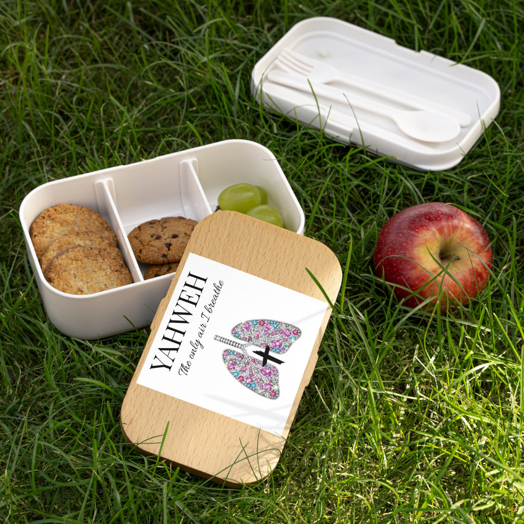 Bento Lunch Box - Yahweh "The Only Air I Breathe" Floral Lungs Christian Bento Box