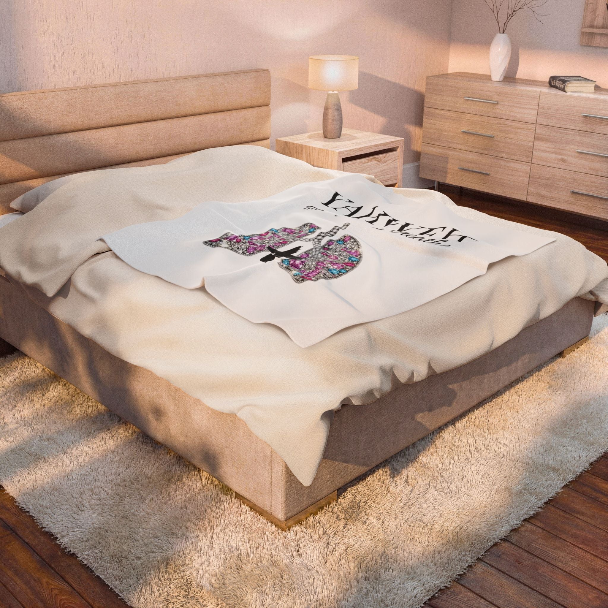 Yahweh 'The Only Air I Breathe' Plush Blanket — Sparkling Lungs Christian Throw