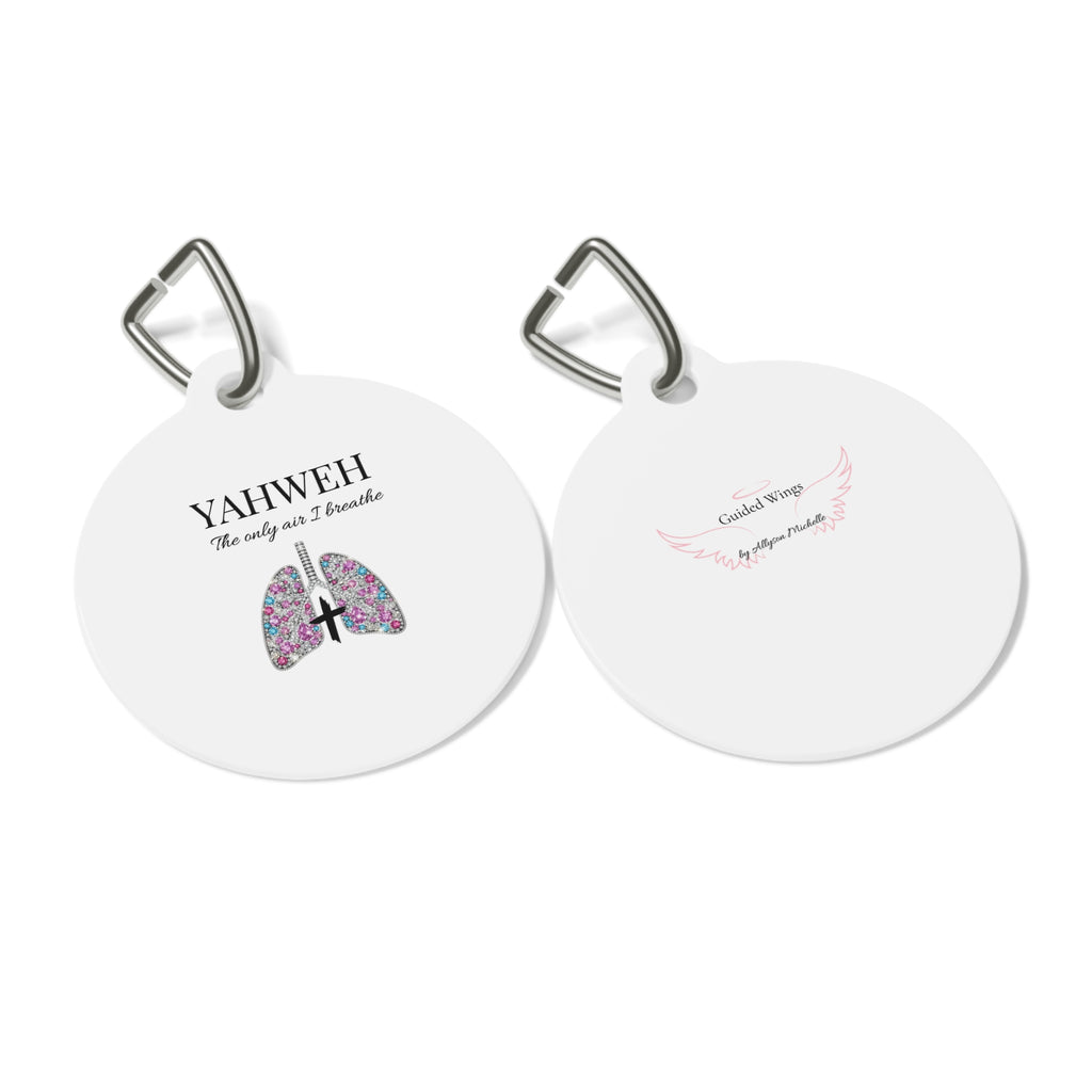 Pet Tag — "Yahweh The Only Air I Breathe" Floral Lungs Christian Dog ID Tag