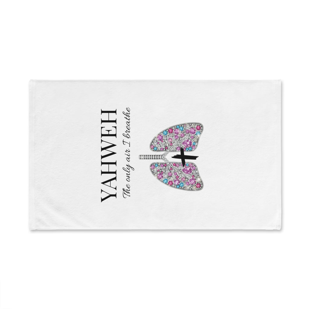 YAHWEH The Only Air I Breathe Floral Lungs Hand Towel — " Christian Tea Towel