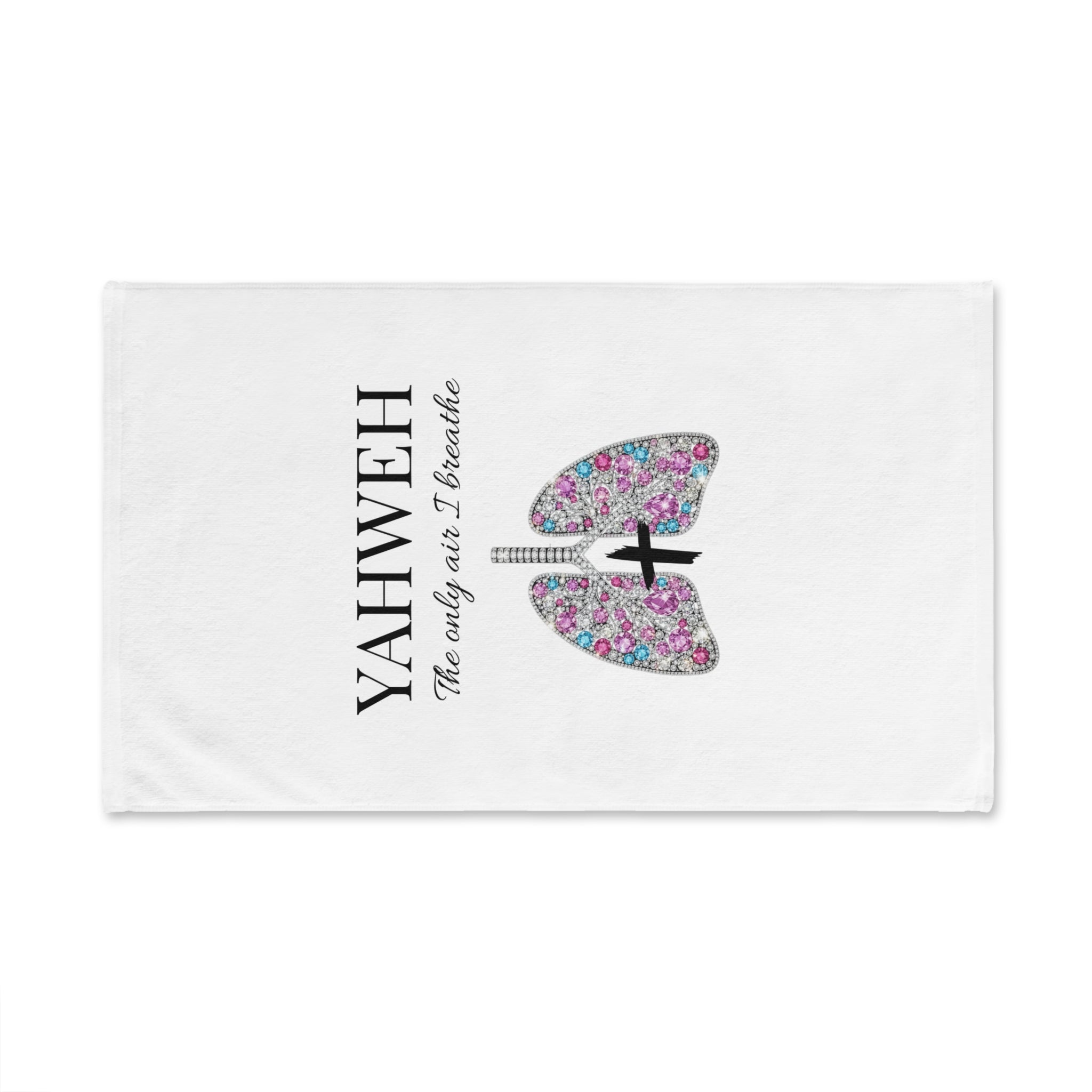 YAHWEH The Only Air I Breathe Floral Lungs Hand Towel — " Christian Tea Towel