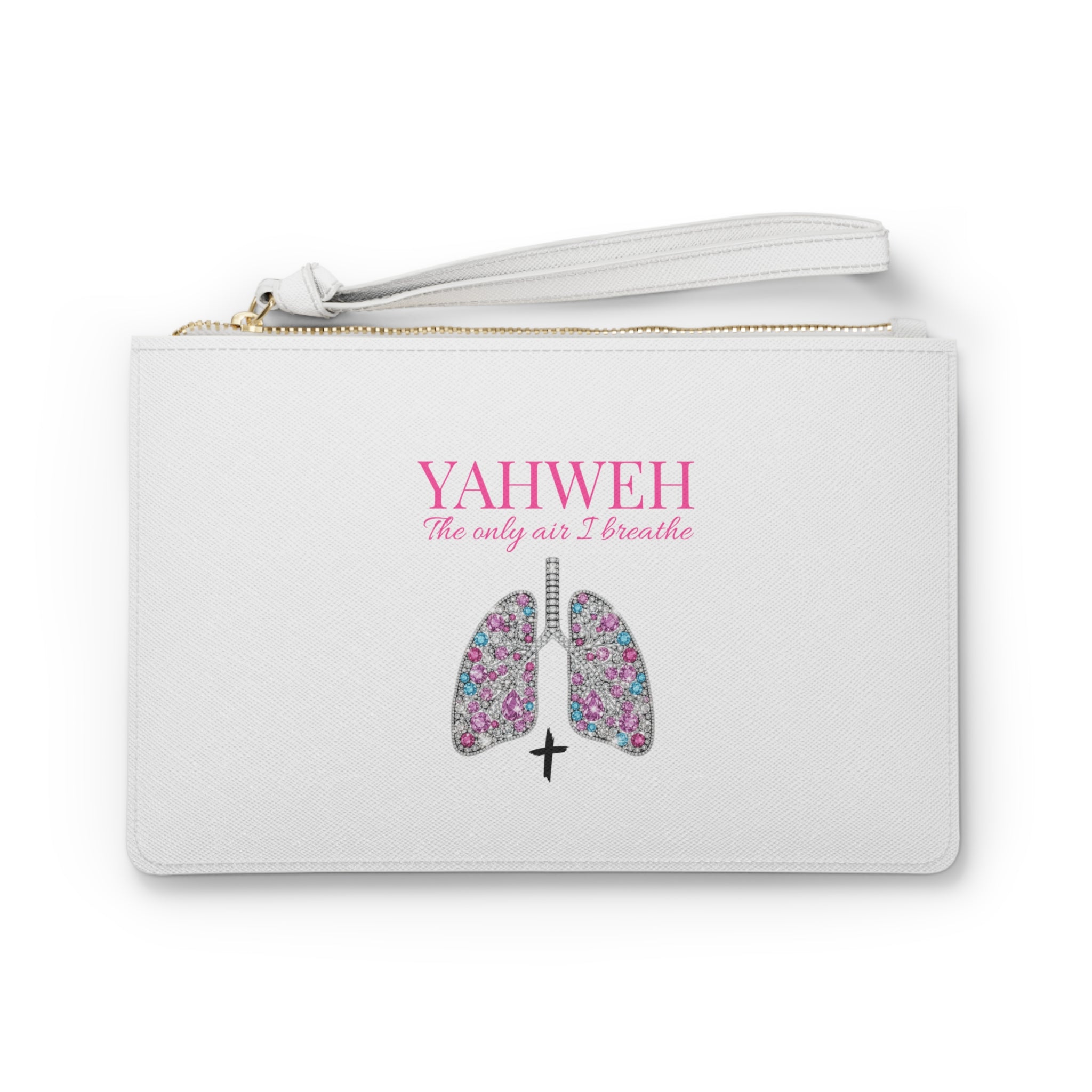 YAHWEH The Only Air I Breathe Floral Lungs Clutch Bag — "The only air I breathe" Christian Wristlet