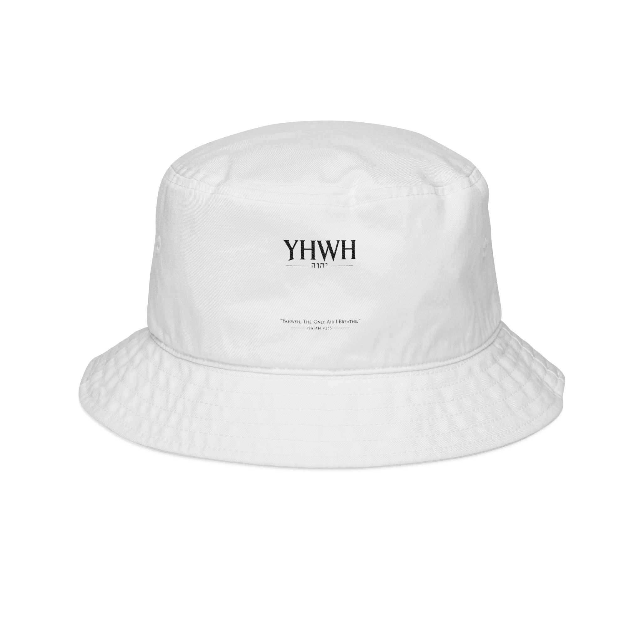YHWH Bucket Hat — Minimal Faith Logo Cotton Sun Hat