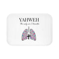Yahweh 'The Only Air I Breathe' Bath Mat – Floral Lungs & Cross Christian Bathroom Mat