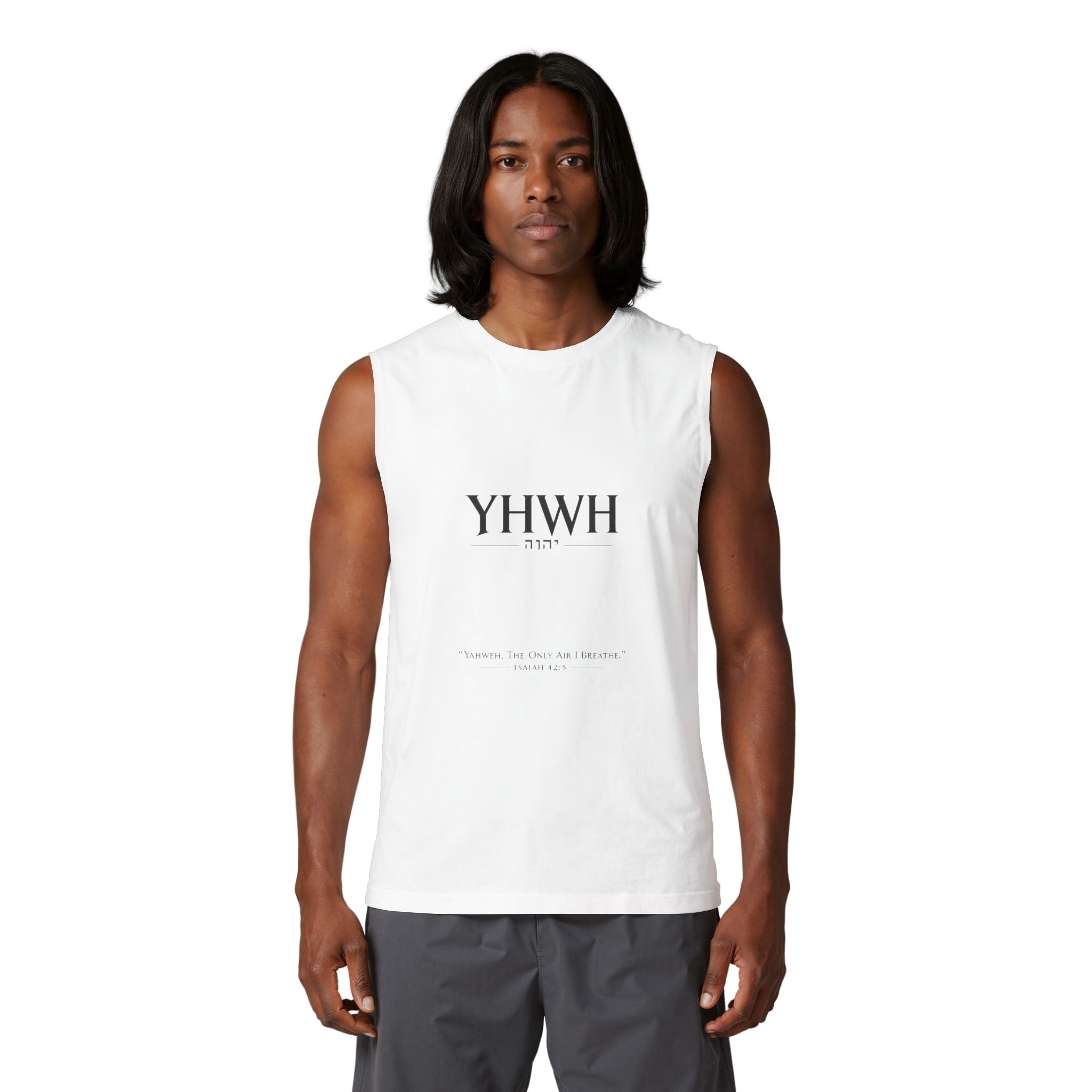 YHWH Scripture Muscle Tank — Minimal Faith Graphic Tank Top