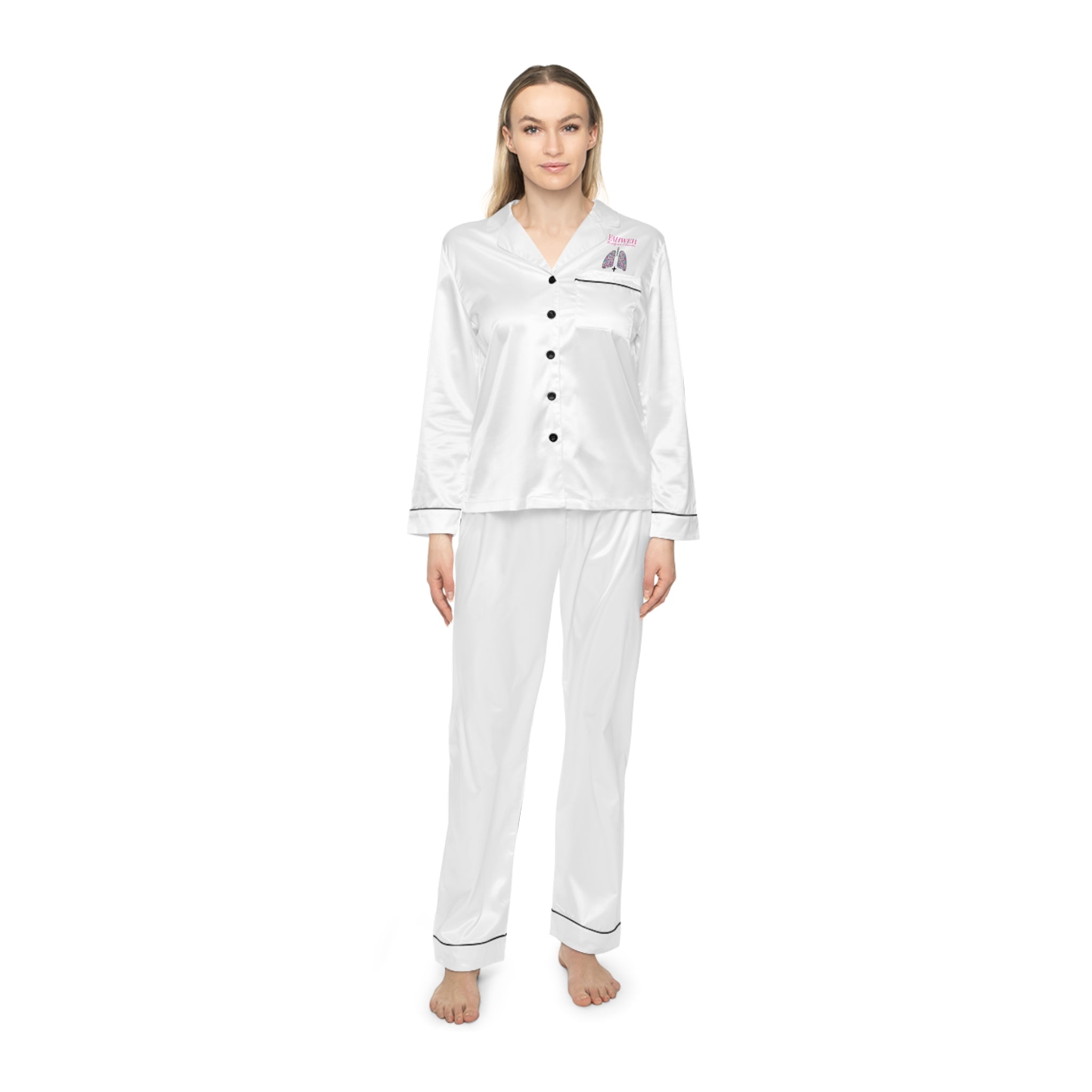 Yahweh The Only Air I Breathe Women's Satin Pajamas (AOP)