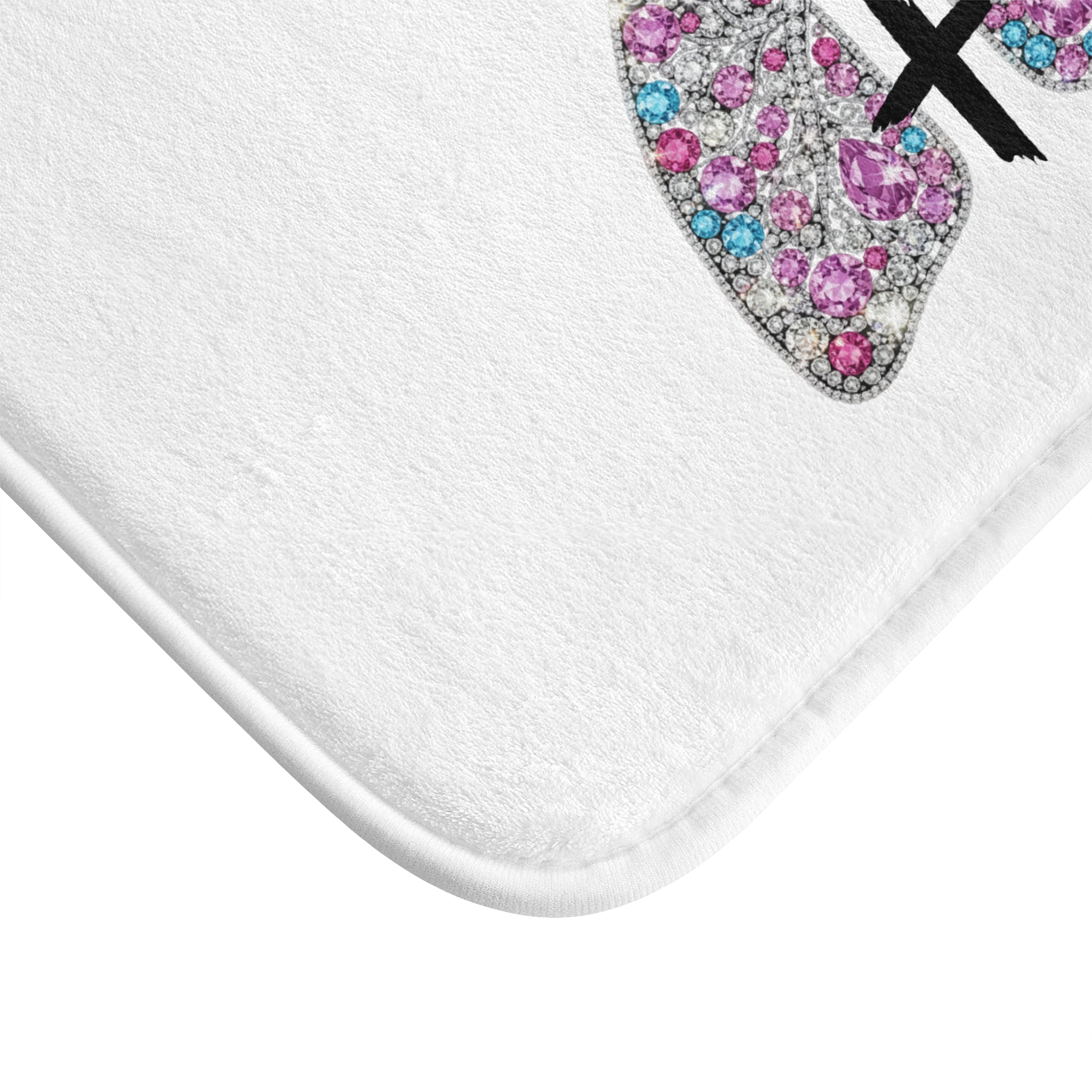 Yahweh 'The Only Air I Breathe' Bath Mat – Floral Lungs & Cross Christian Bathroom Mat