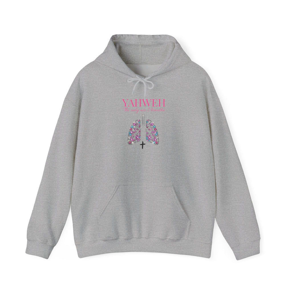 Yahweh The Only Air I Breathe Christian Hoodie – "YAHWEH My Strength & Breath" Floral Lungs Pullover