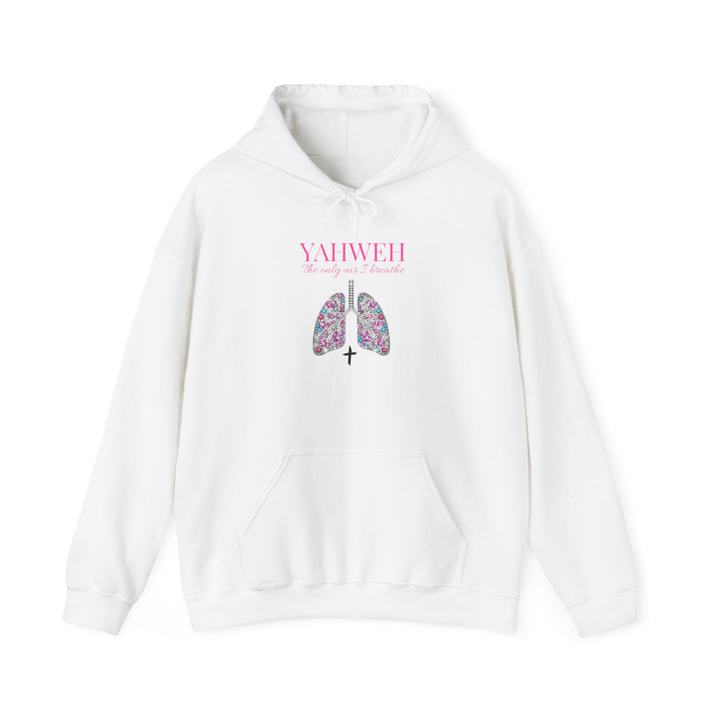 Yahweh The Only Air I Breathe Christian Hoodie – "YAHWEH My Strength & Breath" Floral Lungs Pullover