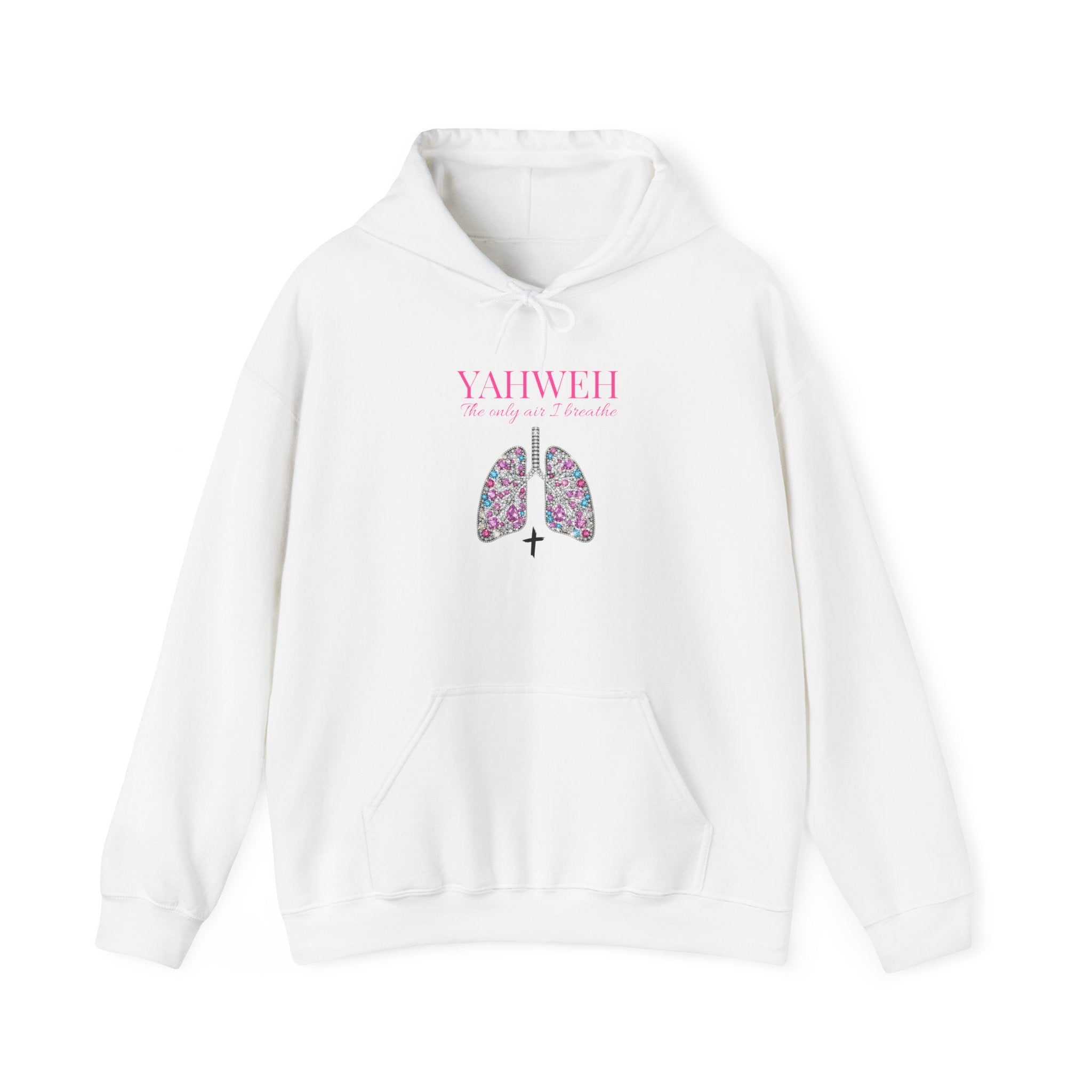 Yahweh The Only Air I Breathe Christian Hoodie – "YAHWEH My Strength & Breath" Floral Lungs Pullover