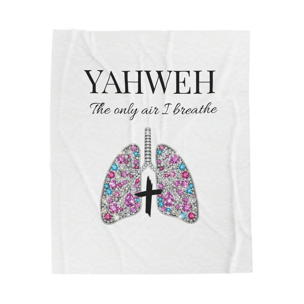 Yahweh 'The Only Air I Breathe' Plush Blanket — Sparkling Lungs Christian Throw