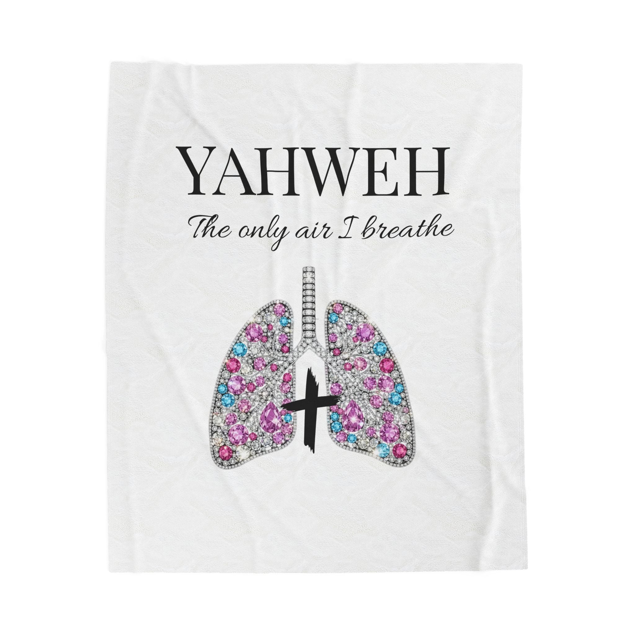 Yahweh 'The Only Air I Breathe' Plush Blanket — Sparkling Lungs Christian Throw