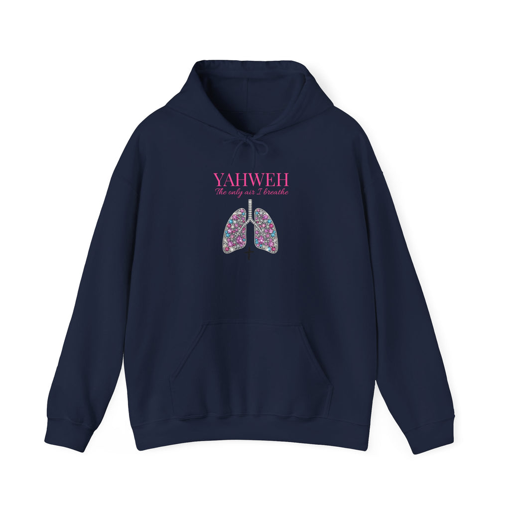 Yahweh The Only Air I Breathe Christian Hoodie – "YAHWEH My Strength & Breath" Floral Lungs Pullover