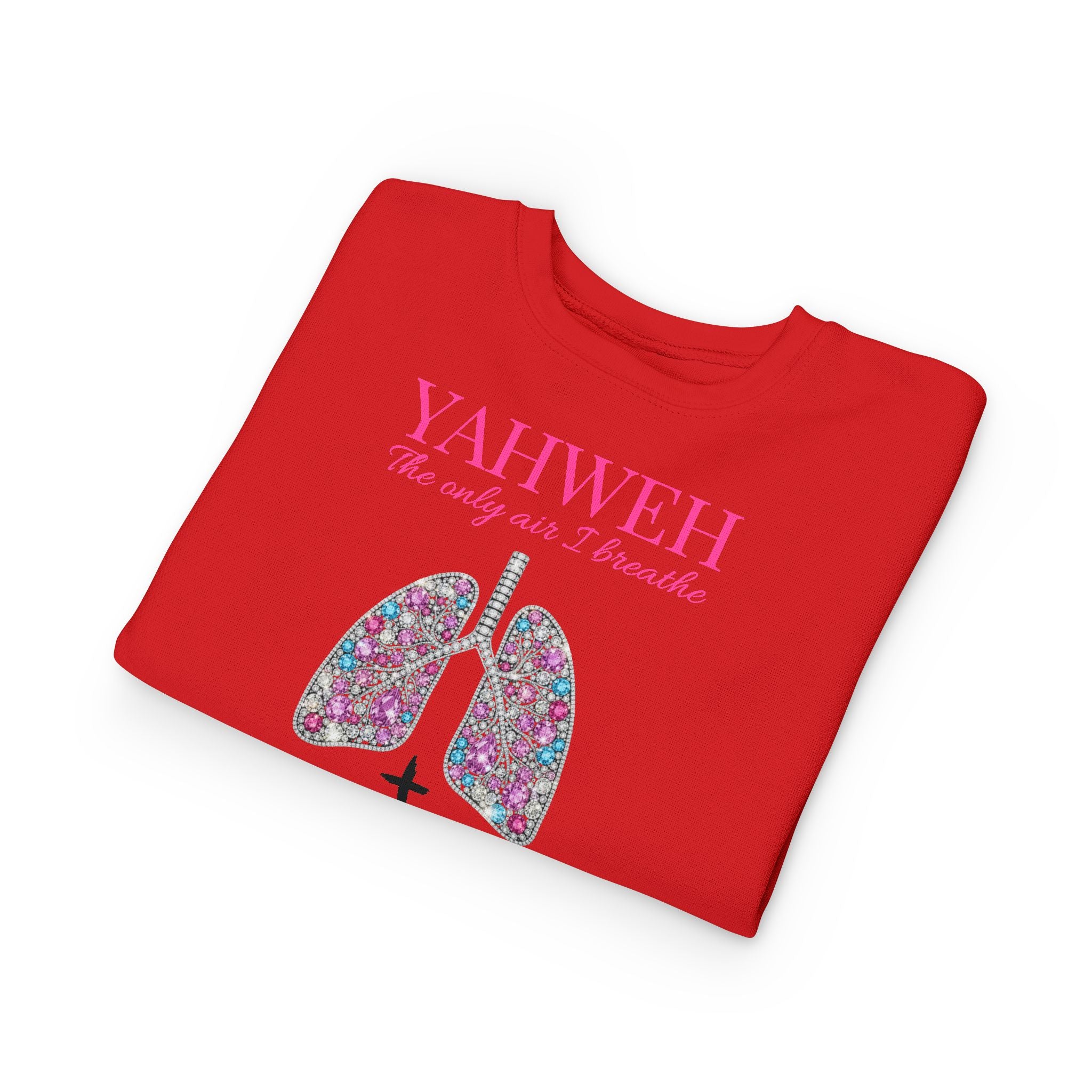 Toddler Sweatshirt - "YAHWEH The only air I breathe" Floral Lungs Christian Pullover
