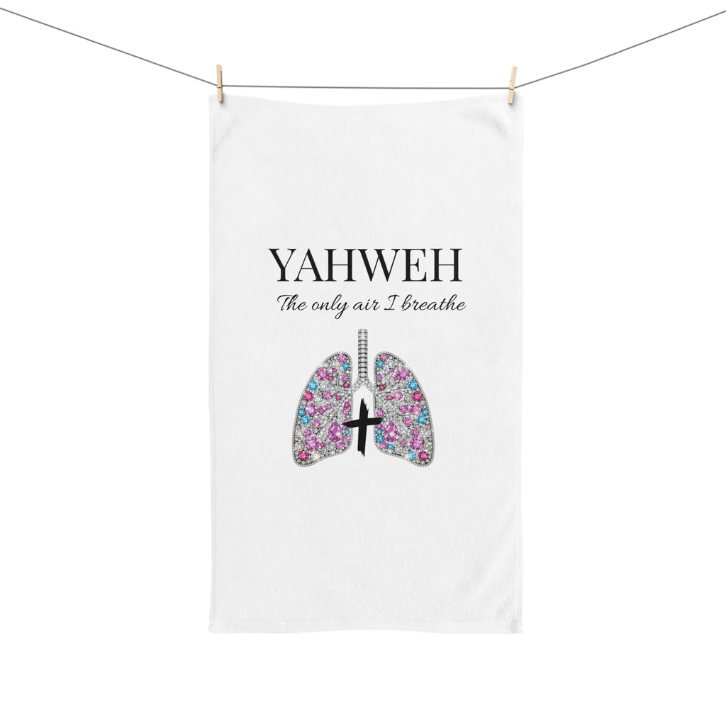 YAHWEH The Only Air I Breathe Floral Lungs Hand Towel — " Christian Tea Towel