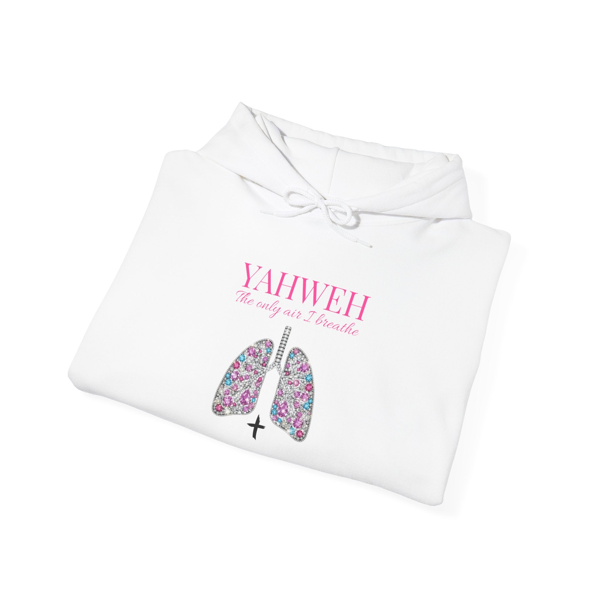 Yahweh The Only Air I Breathe Christian Hoodie – "YAHWEH My Strength & Breath" Floral Lungs Pullover