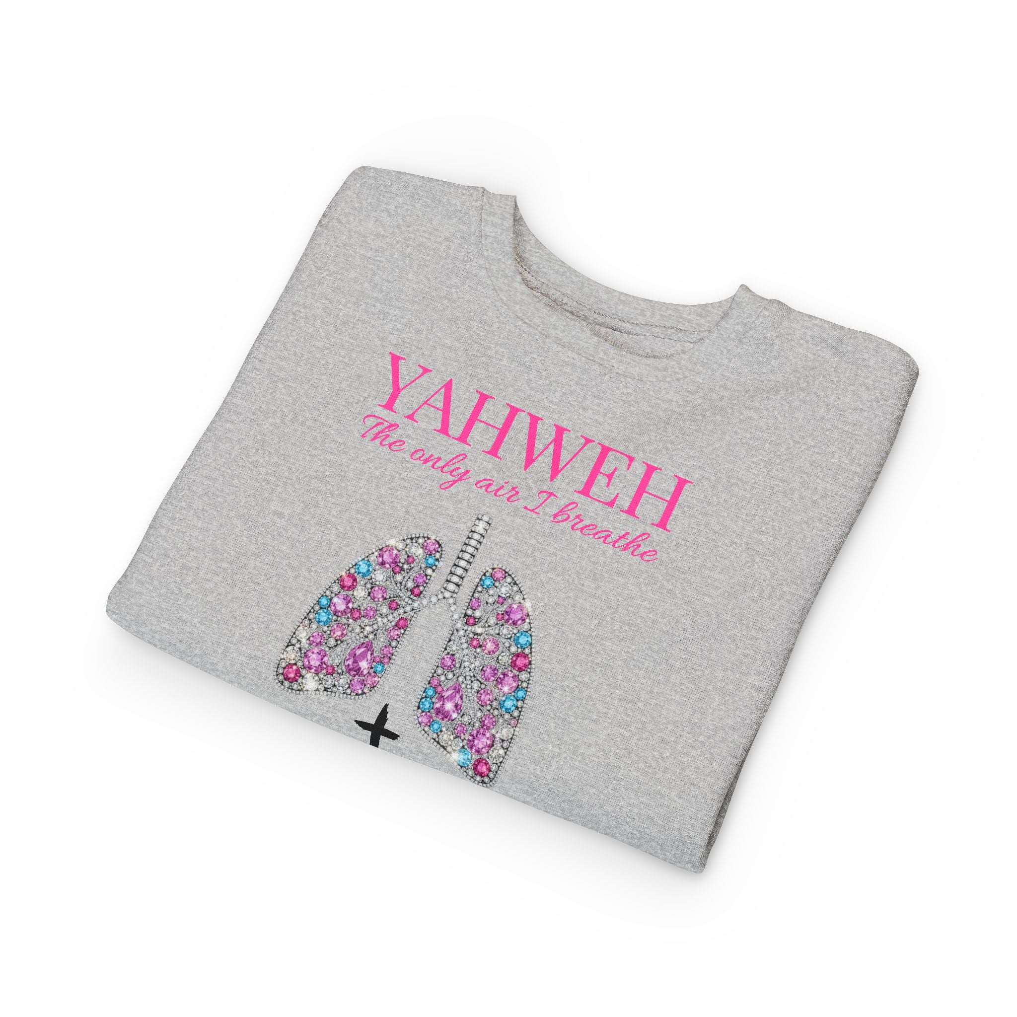Toddler Sweatshirt - "YAHWEH The only air I breathe" Floral Lungs Christian Pullover