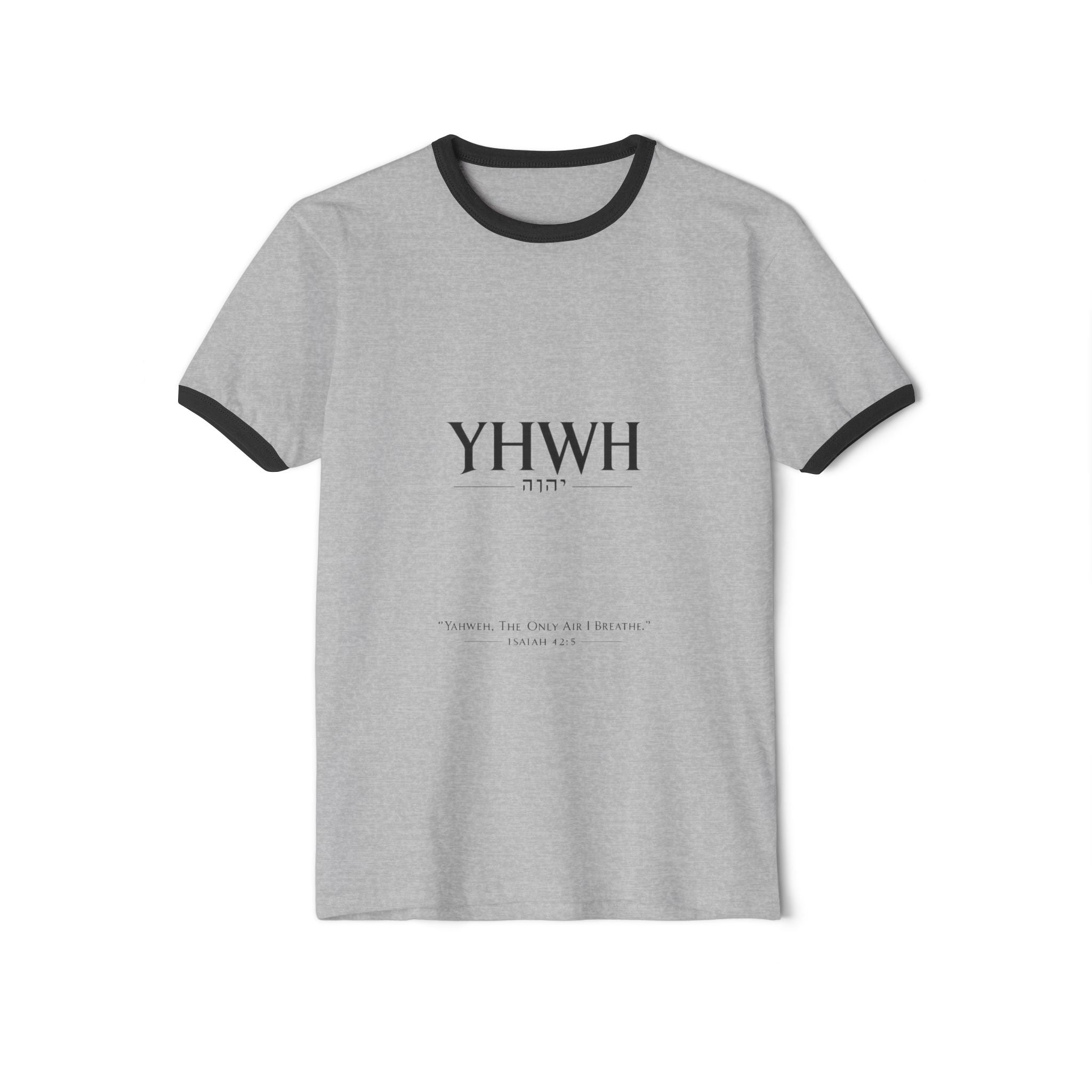 YHWH Hebrew Ringer T‑Shirt — Minimal Faith Tee with Divine Name