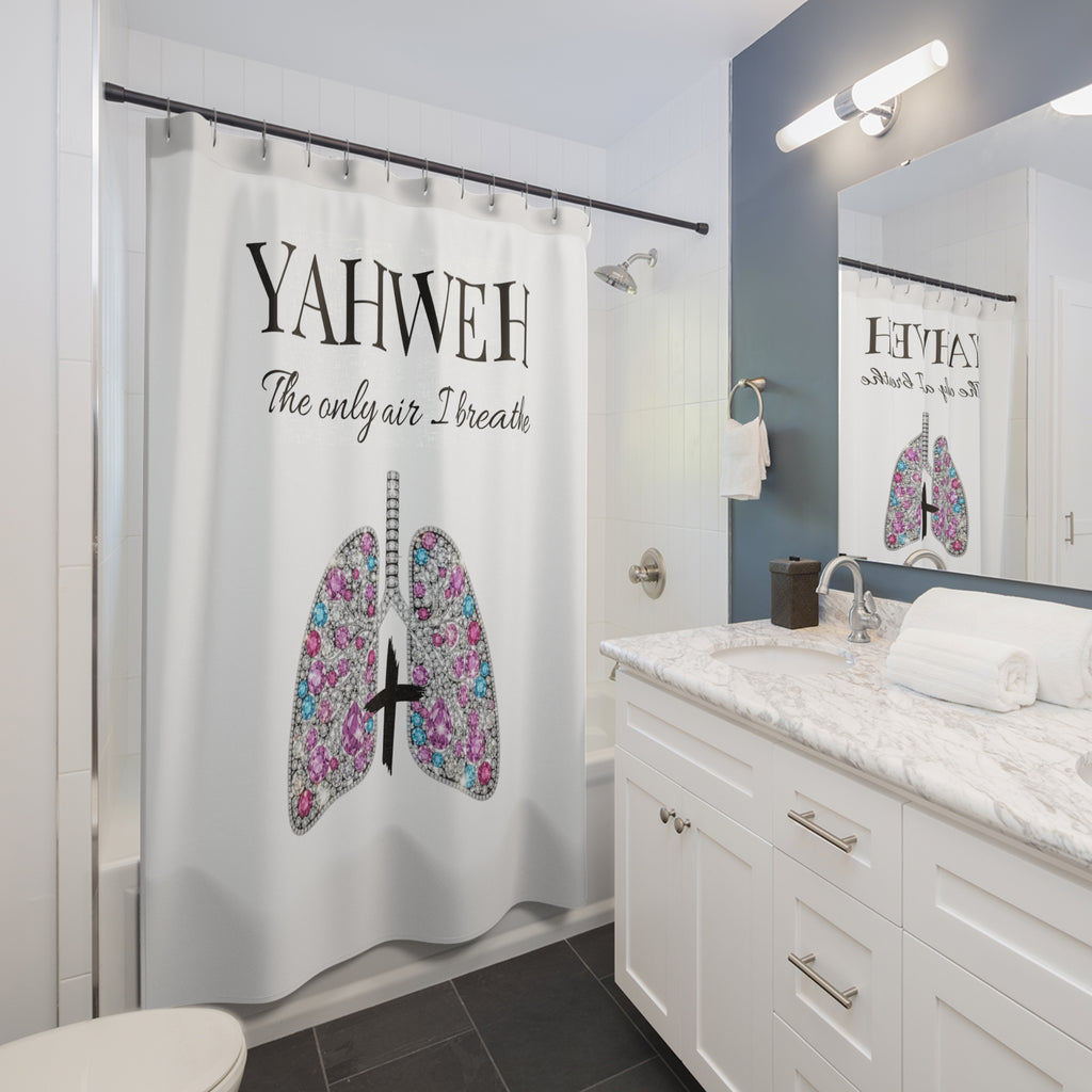 Yahweh 'The Only Air I Breathe' Decorative Shower Curtain