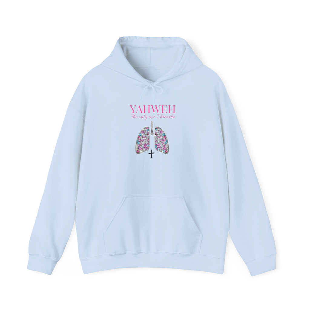 Yahweh The Only Air I Breathe Christian Hoodie – "YAHWEH My Strength & Breath" Floral Lungs Pullover