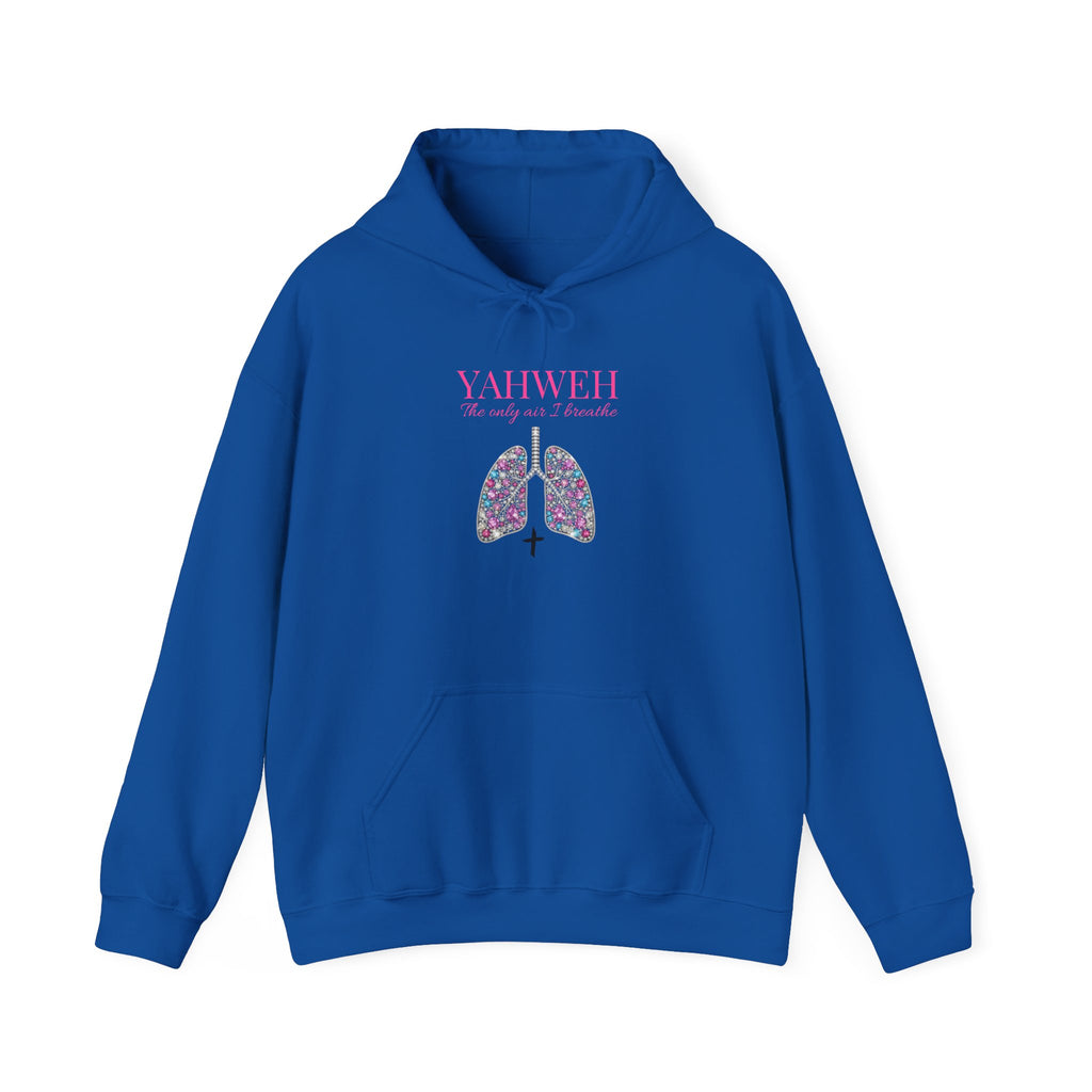 Yahweh The Only Air I Breathe Christian Hoodie – "YAHWEH My Strength & Breath" Floral Lungs Pullover