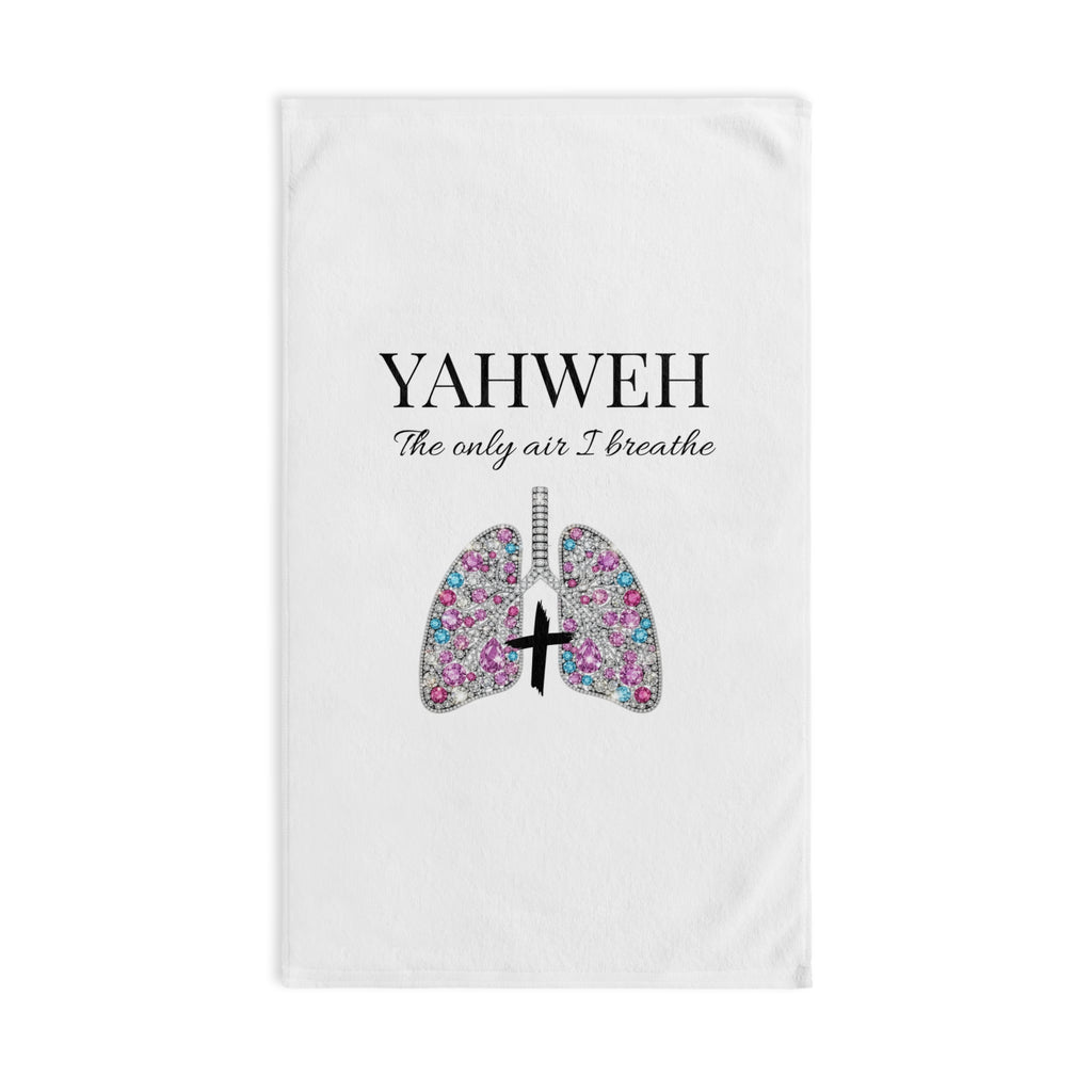 YAHWEH The Only Air I Breathe Floral Lungs Hand Towel — " Christian Tea Towel