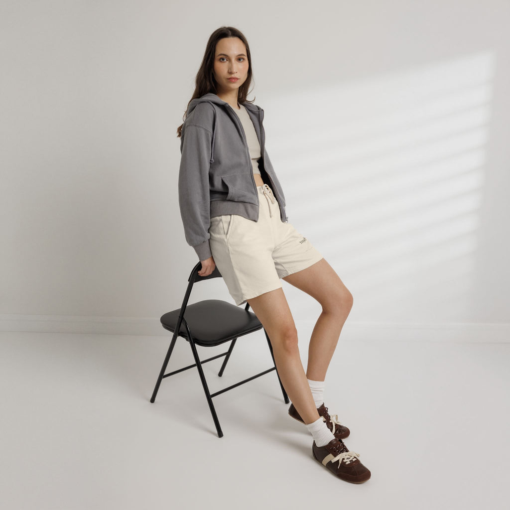 YHWH Minimalist Fleece Sweat Shorts — Lightweight Garment-Dyed Lounge Shorts