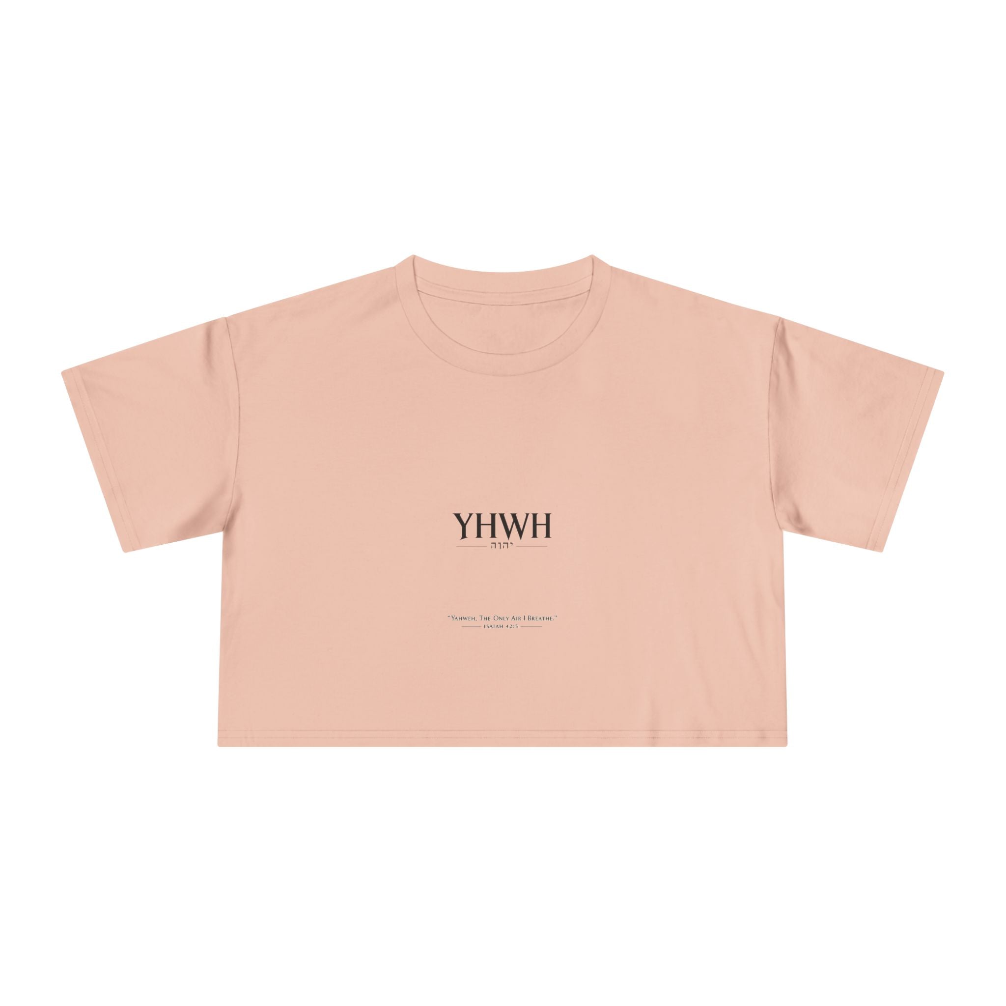 YHWH Minimalist Women's Crop Tee — Faith-Inspired Bible Verse Graphic Top
