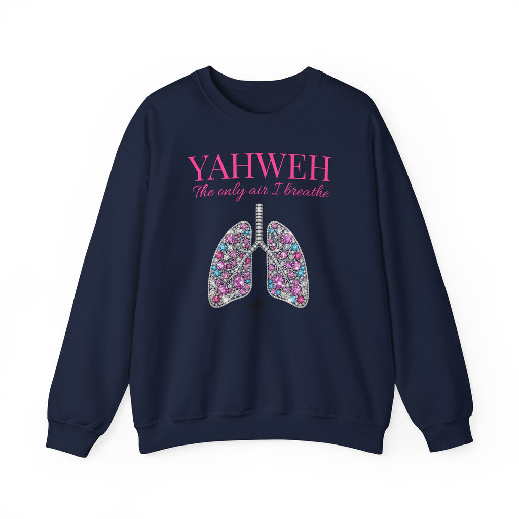 Yahweh The Only Air I Breathe Floral Lungs Sweatshirt — "The Only Air I Breathe" Christian Crewneck