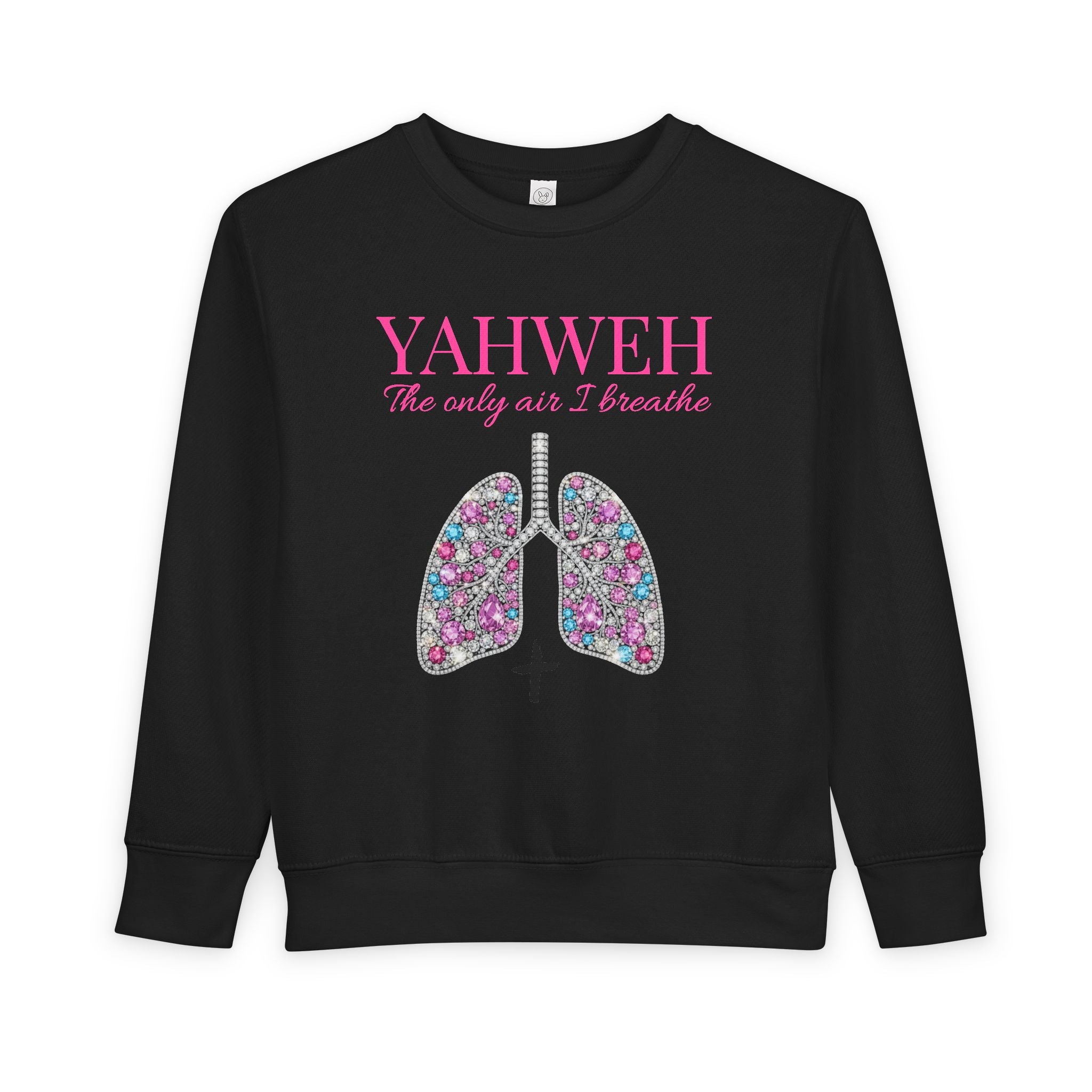 Toddler Sweatshirt - "YAHWEH The only air I breathe" Floral Lungs Christian Pullover