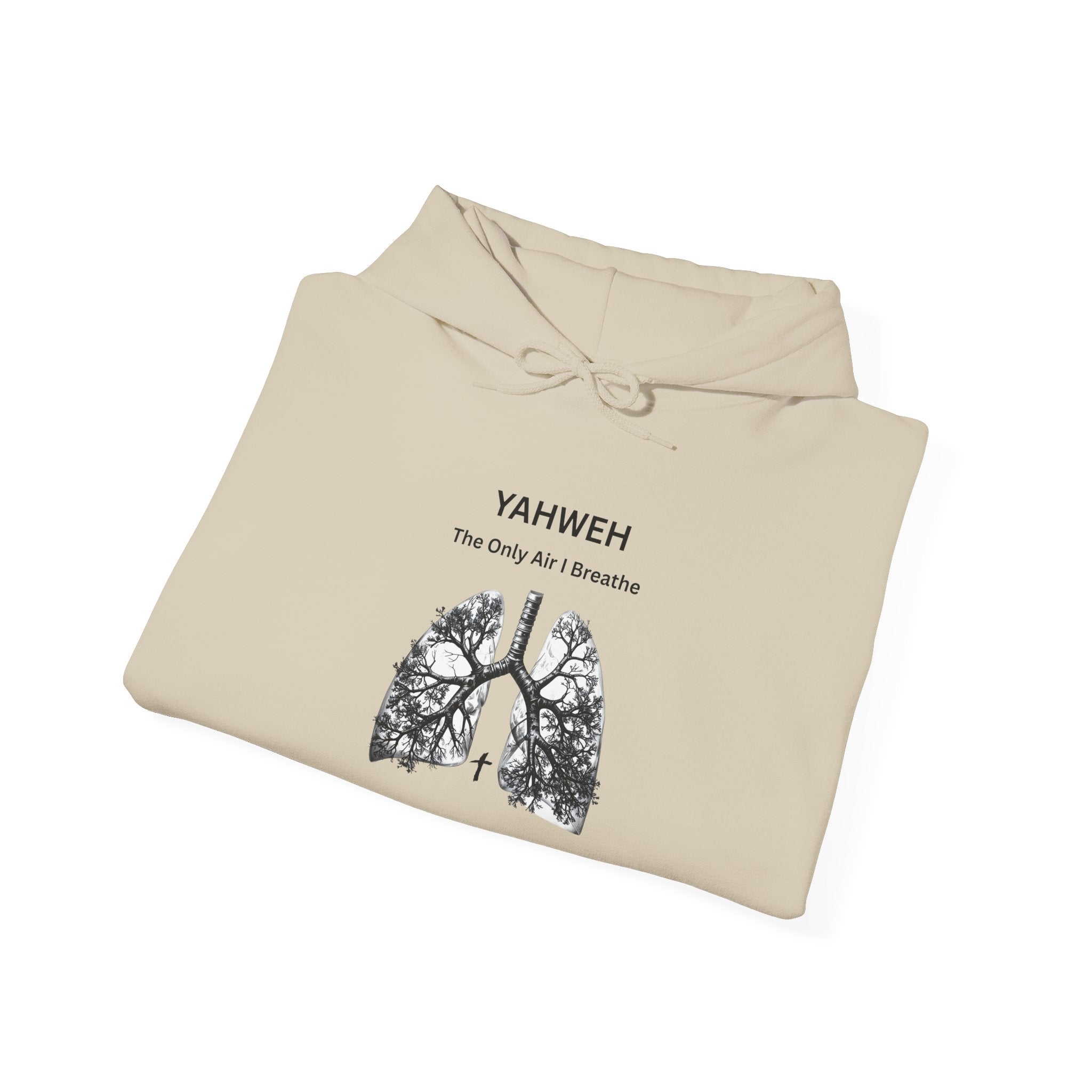 YahwehThe Only Air I Breathe Mens  Lungs Hoodie — Faith-Inspired Botanical Lung Art Pullover