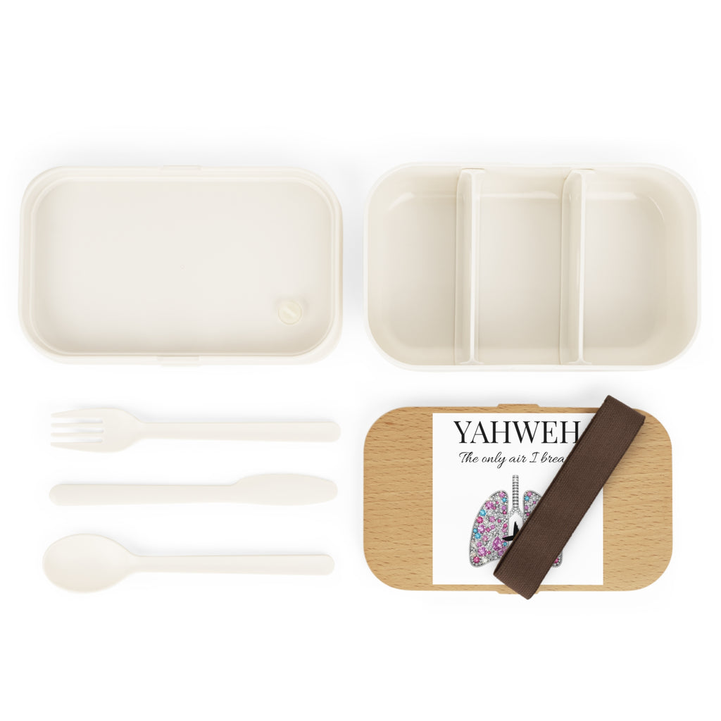 Bento Lunch Box - Yahweh "The Only Air I Breathe" Floral Lungs Christian Bento Box