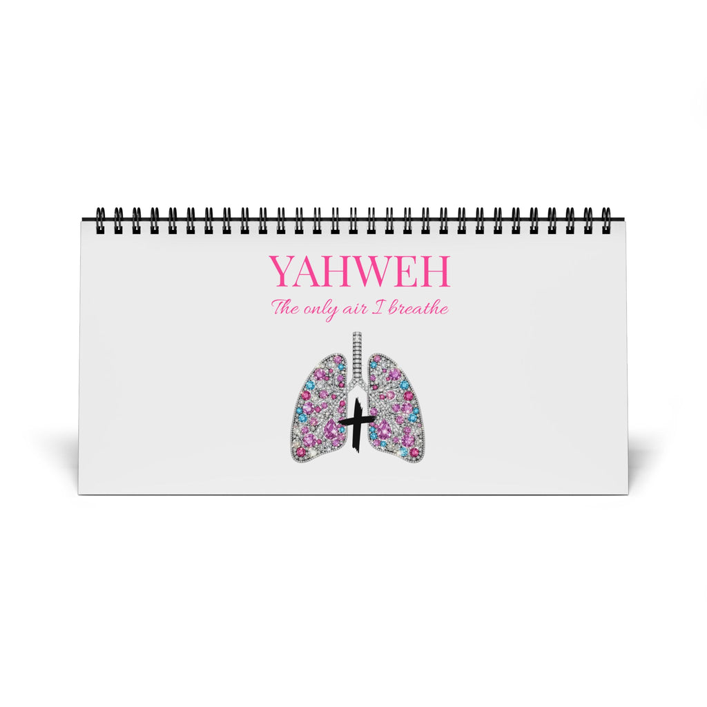 YahwehThe Only Air I Breathe  Desktop Calendar 2026 — Religious Prayer Desk Calendar with Floral Lungs Design