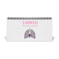 YahwehThe Only Air I Breathe  Desktop Calendar 2026 — Religious Prayer Desk Calendar with Floral Lungs Design