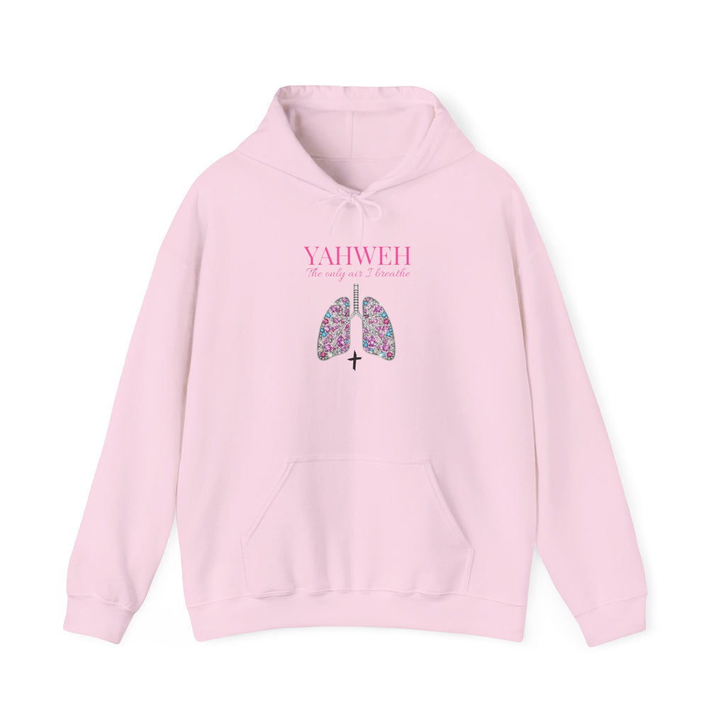 Yahweh The Only Air I Breathe Christian Hoodie – "YAHWEH My Strength & Breath" Floral Lungs Pullover