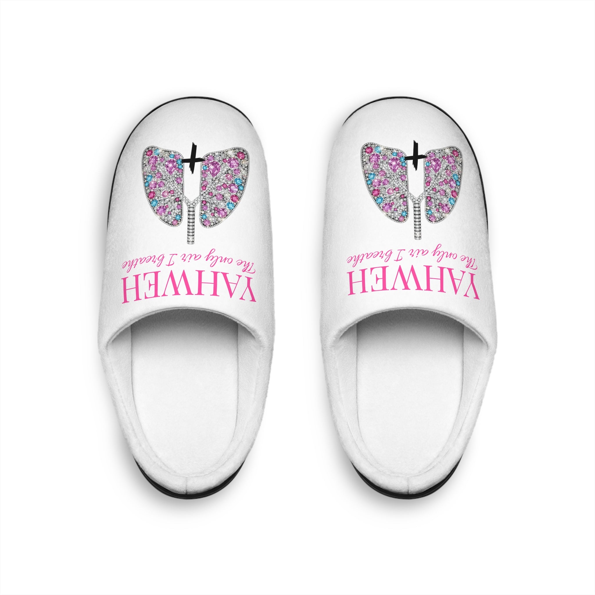YAHEW The Only Air I Breathe Feminine Butterfly Cross Women's Indoor Slippers — '