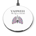 Wireless Charger – Yahweh “The Only Air I Breathe” Spiritual Phone Charger with Rhinestone Lungs Design