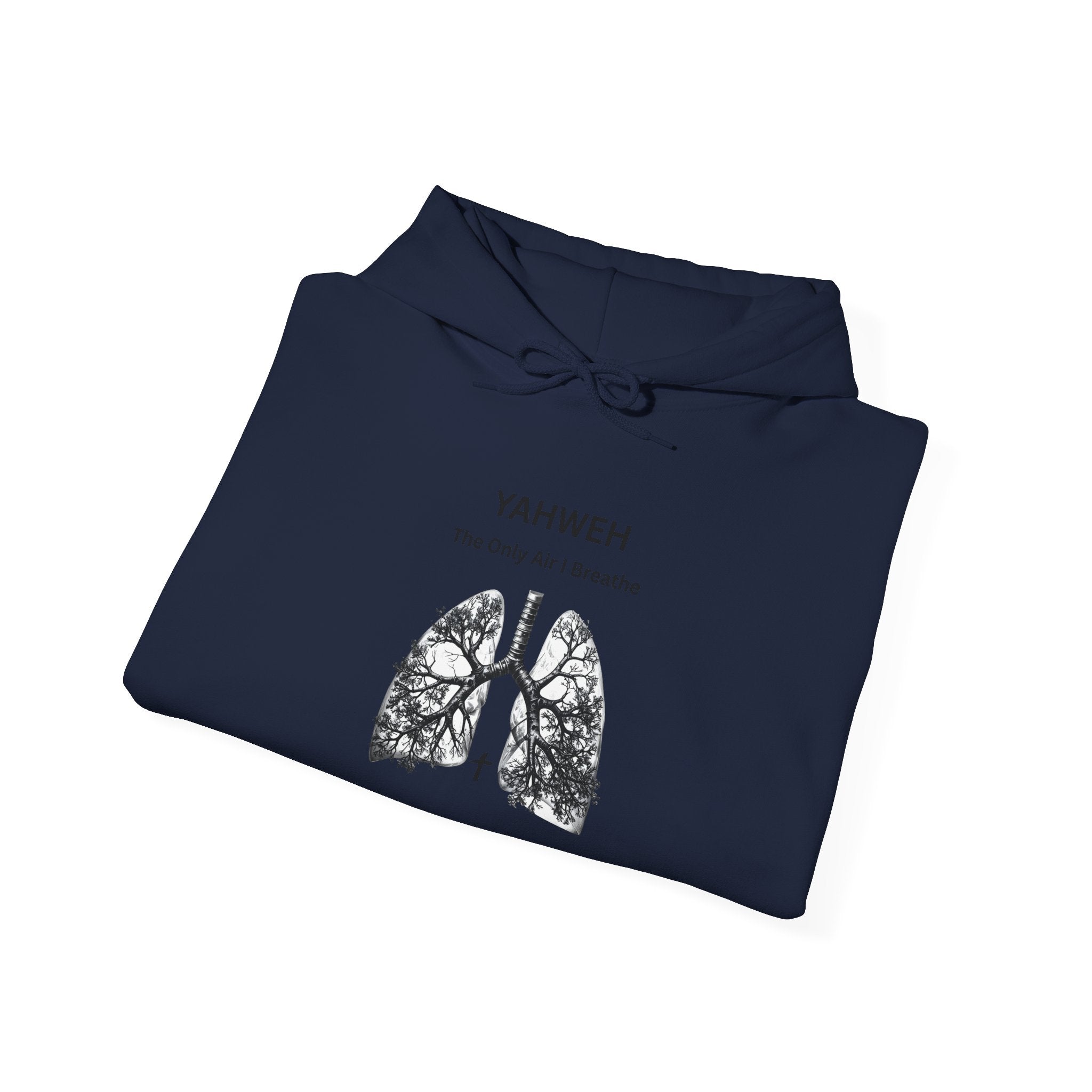 YahwehThe Only Air I Breathe Mens  Lungs Hoodie — Faith-Inspired Botanical Lung Art Pullover
