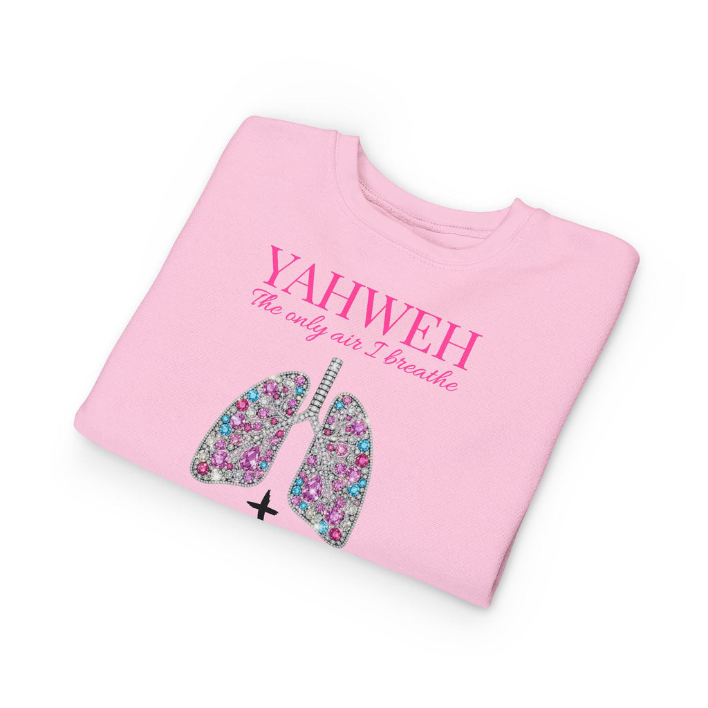 Toddler Sweatshirt - "YAHWEH The only air I breathe" Floral Lungs Christian Pullover