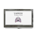 Business Card Holder — "YAHWEH The Only Air I Breathe" Floral Lungs Christian Card Case