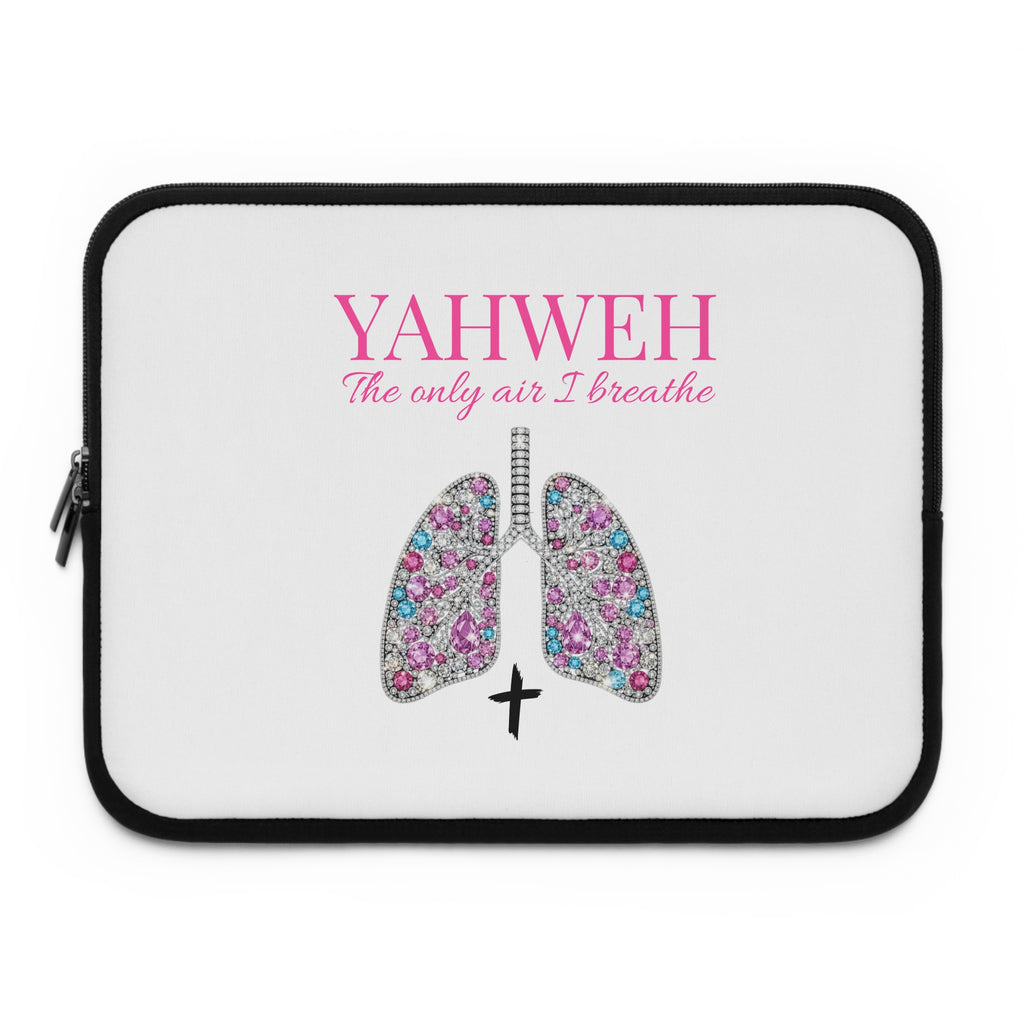 Yahweh "The Only Air I Breathe" Laptop Sleeve – Floral Lungs Christian Sleeve