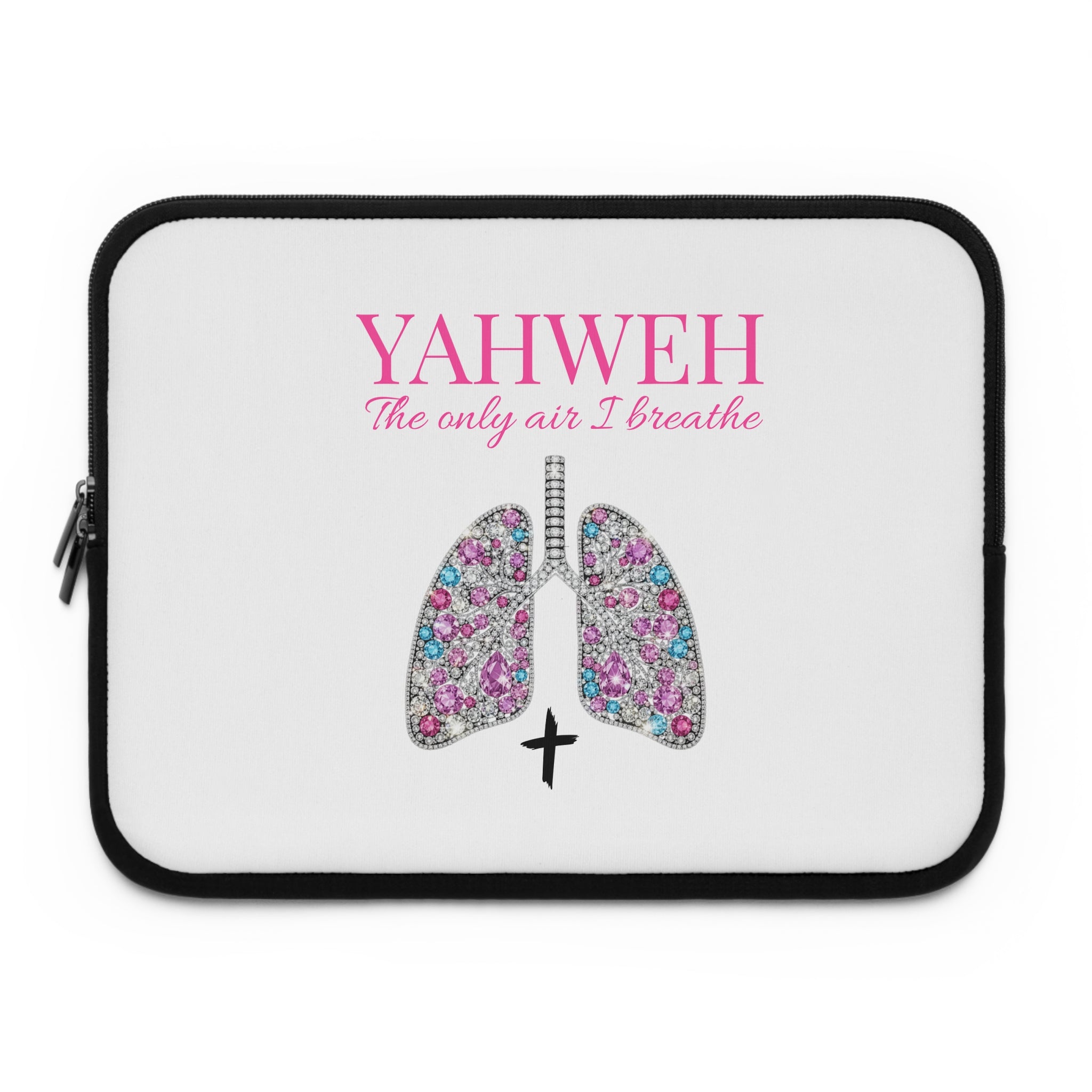 Yahweh "The Only Air I Breathe" Laptop Sleeve – Floral Lungs Christian Sleeve