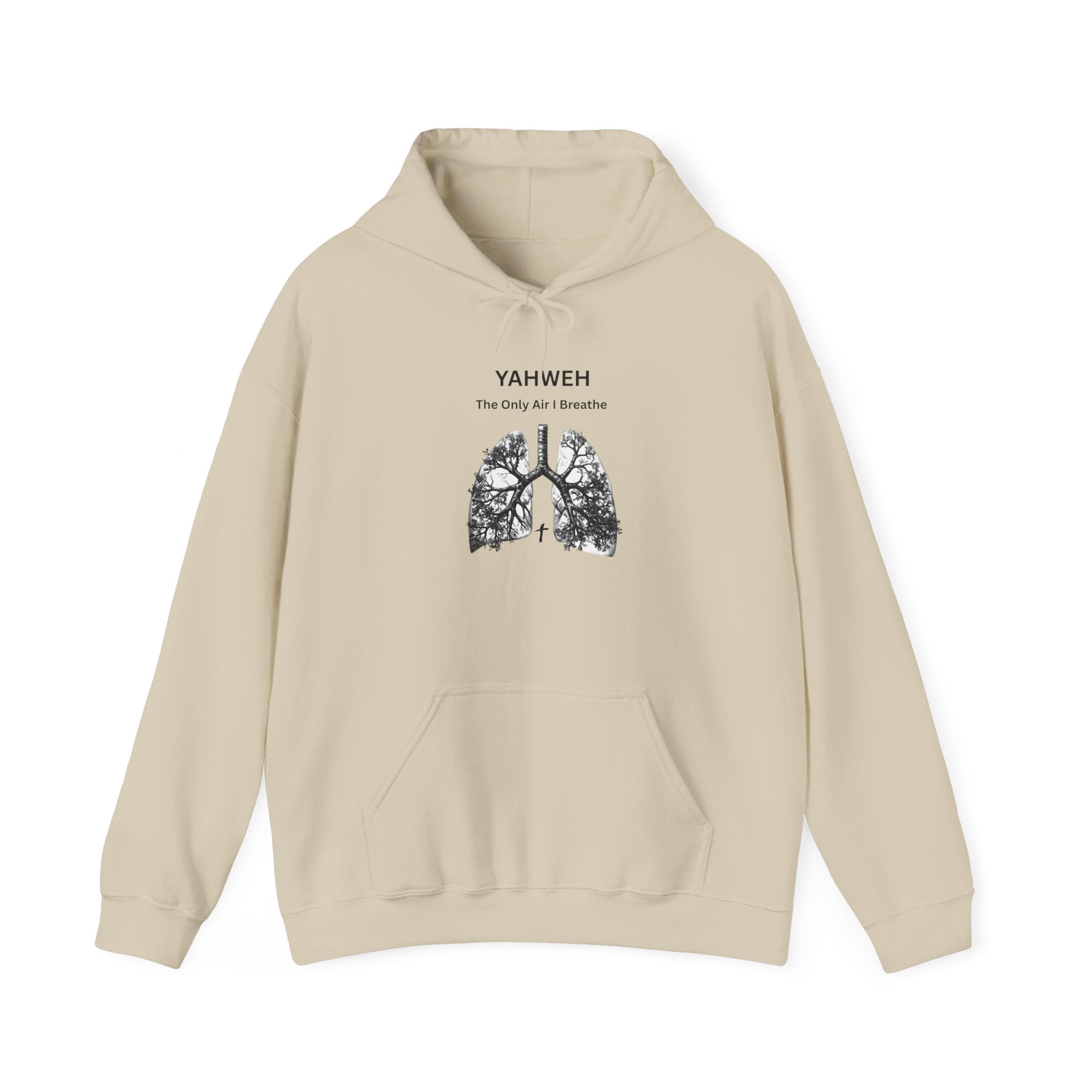 YahwehThe Only Air I Breathe Mens  Lungs Hoodie — Faith-Inspired Botanical Lung Art Pullover