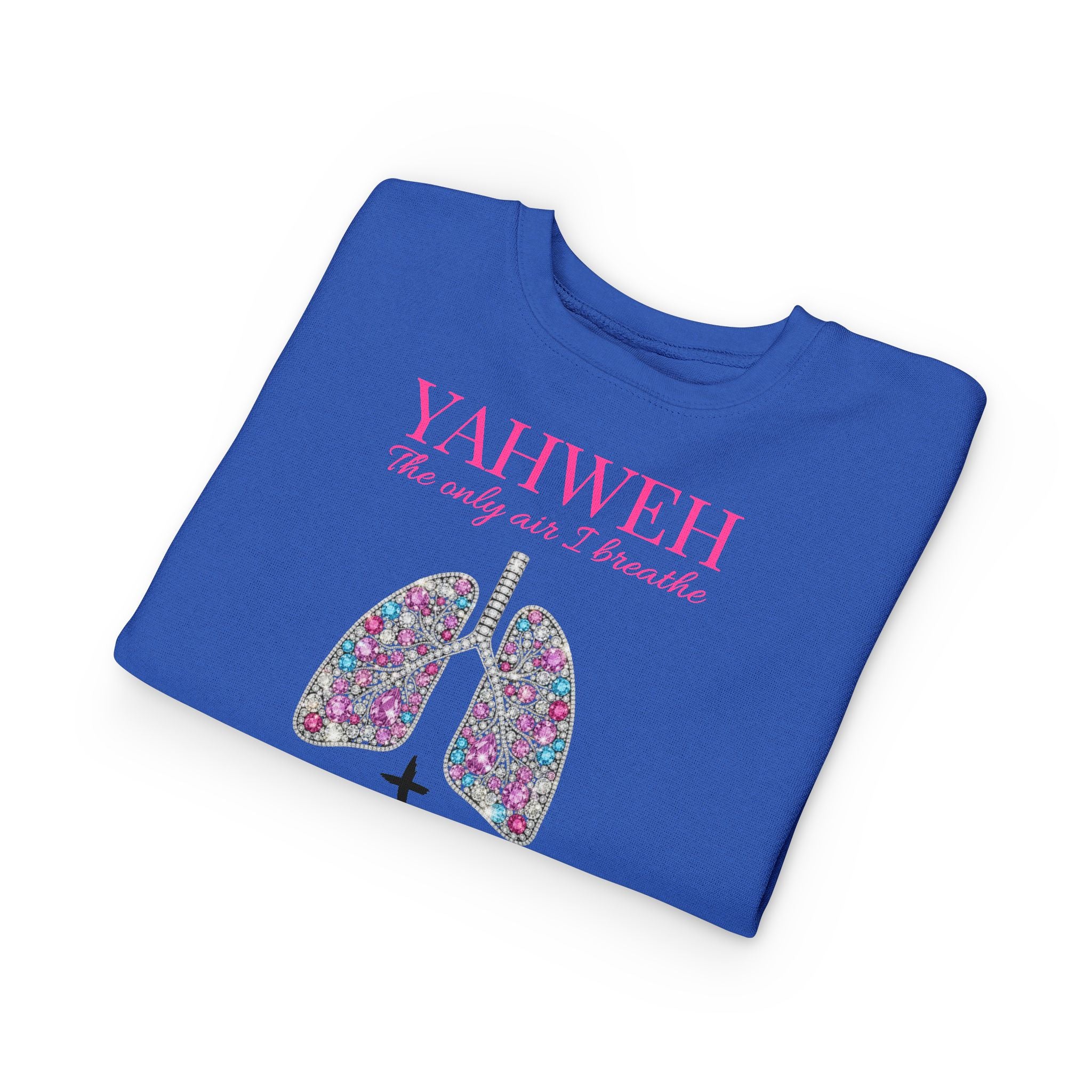 Toddler Sweatshirt - "YAHWEH The only air I breathe" Floral Lungs Christian Pullover