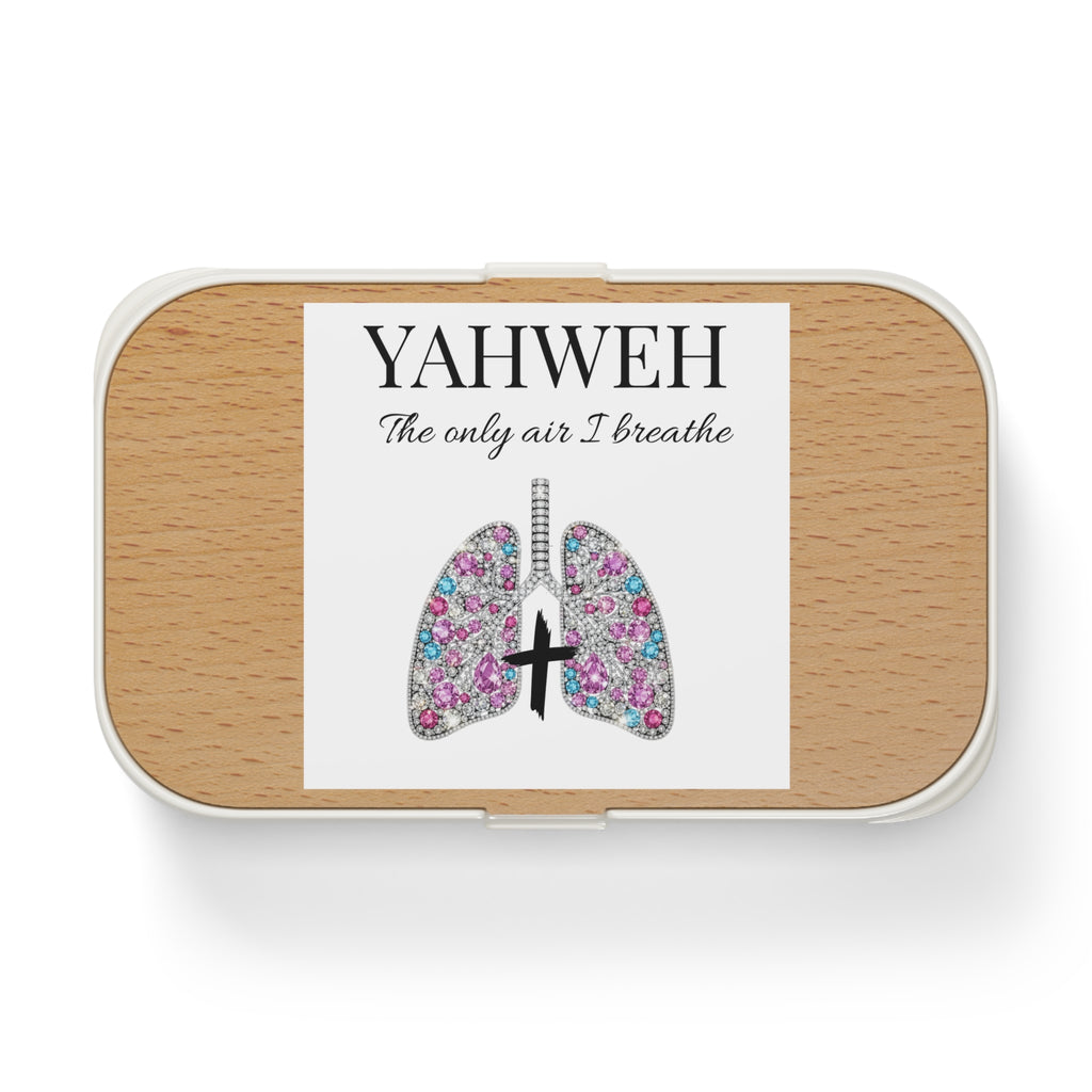 Bento Lunch Box - Yahweh "The Only Air I Breathe" Floral Lungs Christian Bento Box
