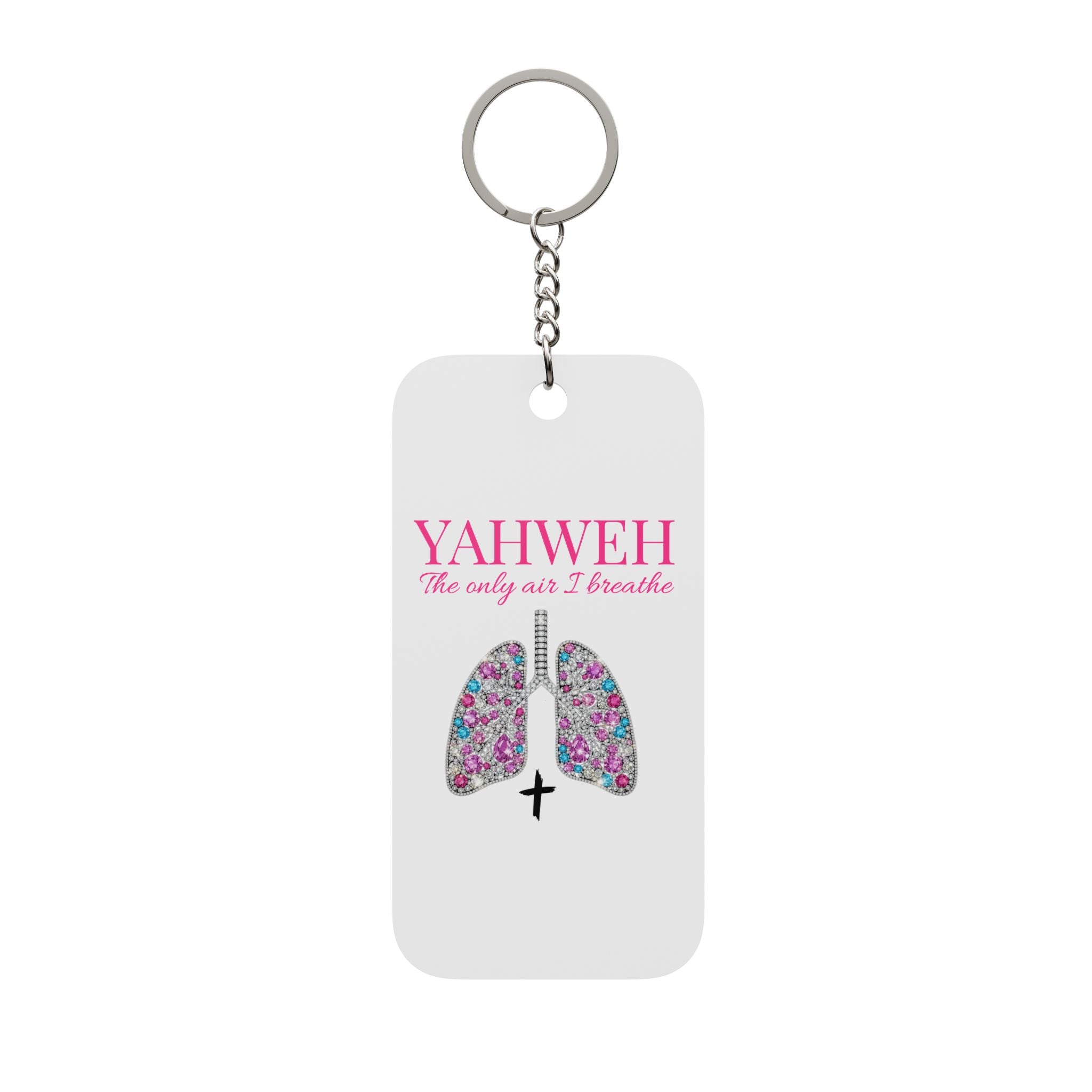 YAHWEH Floral Lungs Keychain Charm — Double-Sided Christian Inspirational Keyring