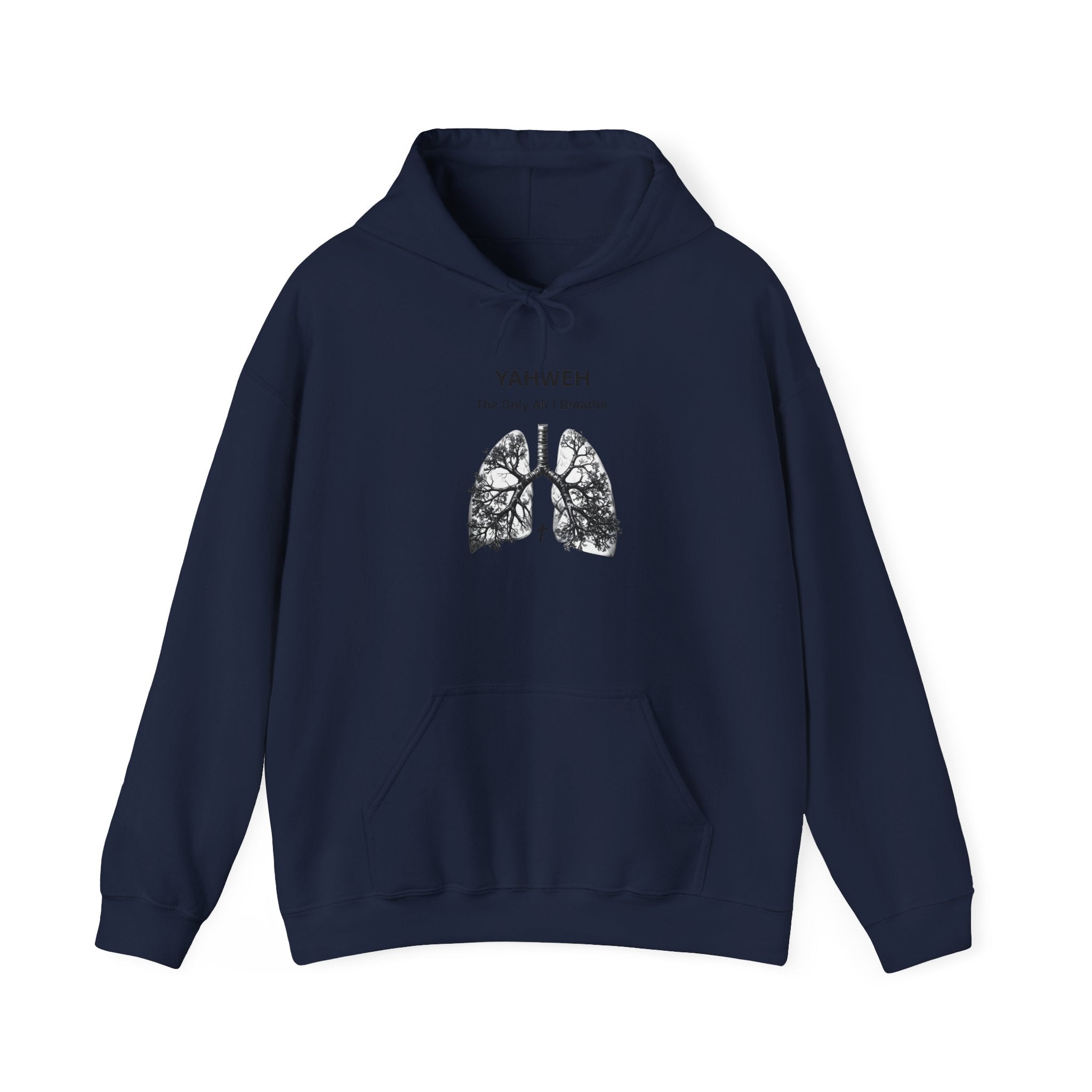 YahwehThe Only Air I Breathe Mens  Lungs Hoodie — Faith-Inspired Botanical Lung Art Pullover