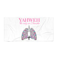 Beach Towel — "YAHWEH The Only Air I Breathe" Floral Lungs Christian Faith Towel
